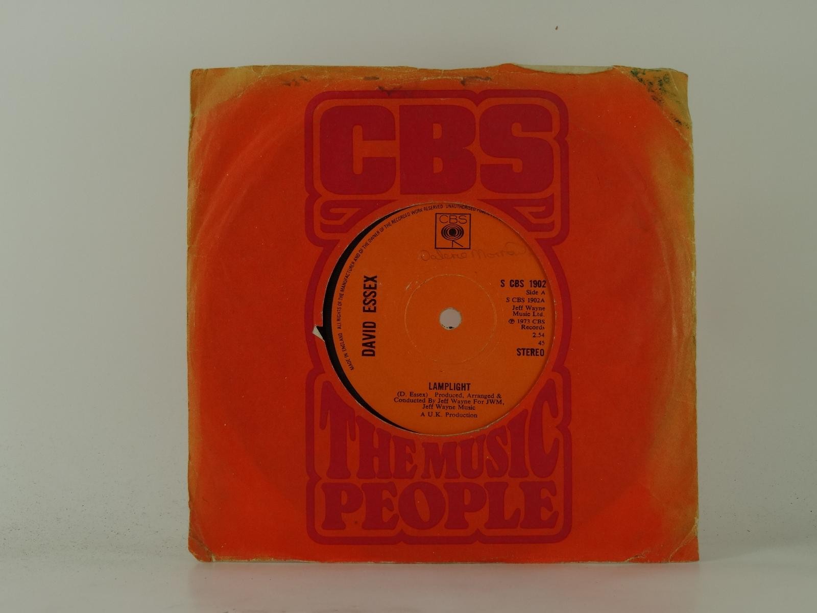 DAVID ESSEX LAMPLIGHT (48) 2 Track 7" Single plus Company Sleeve CBS RECORDS