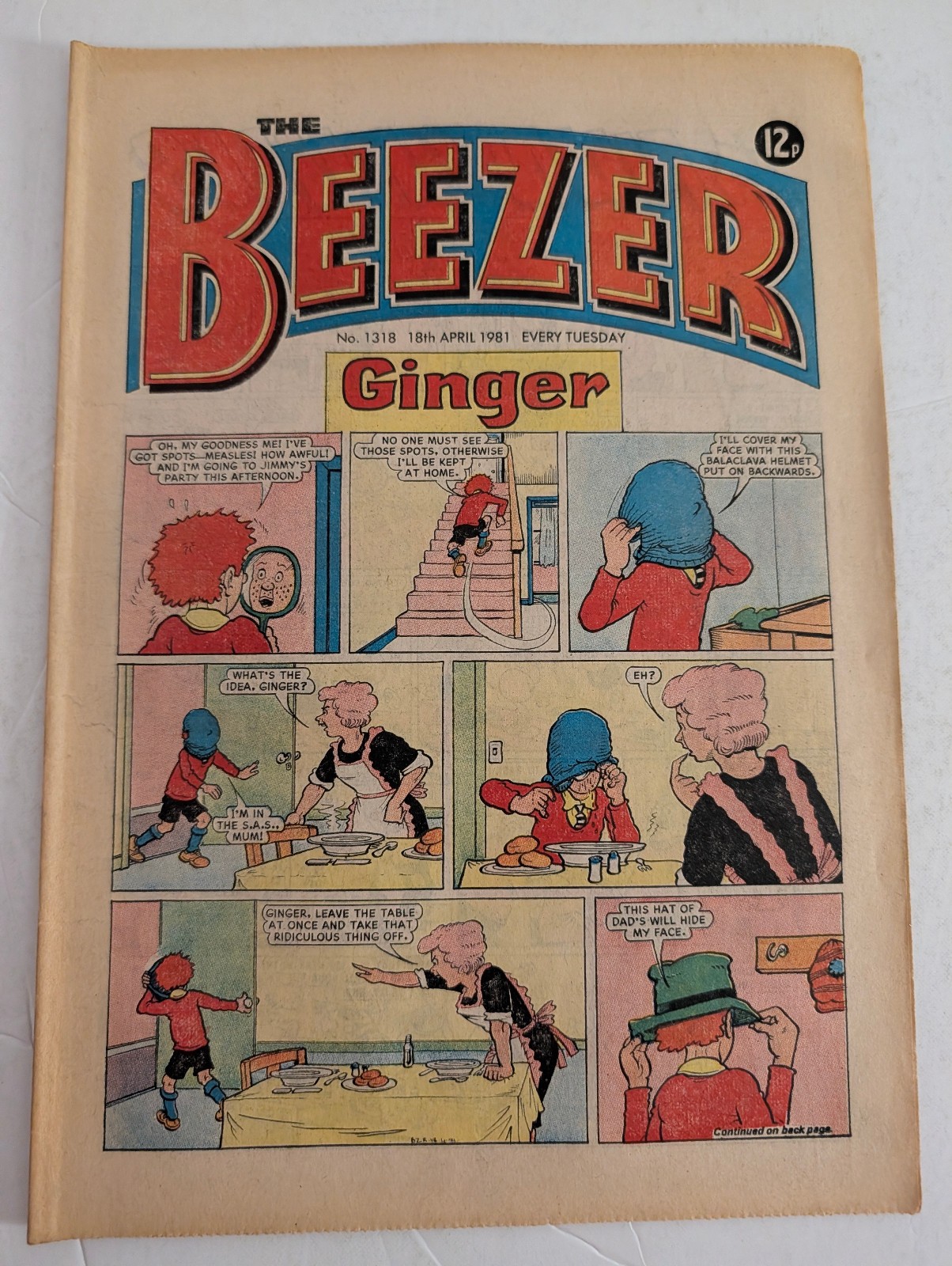The Beezer Comic No 1318, April 18th 1981.