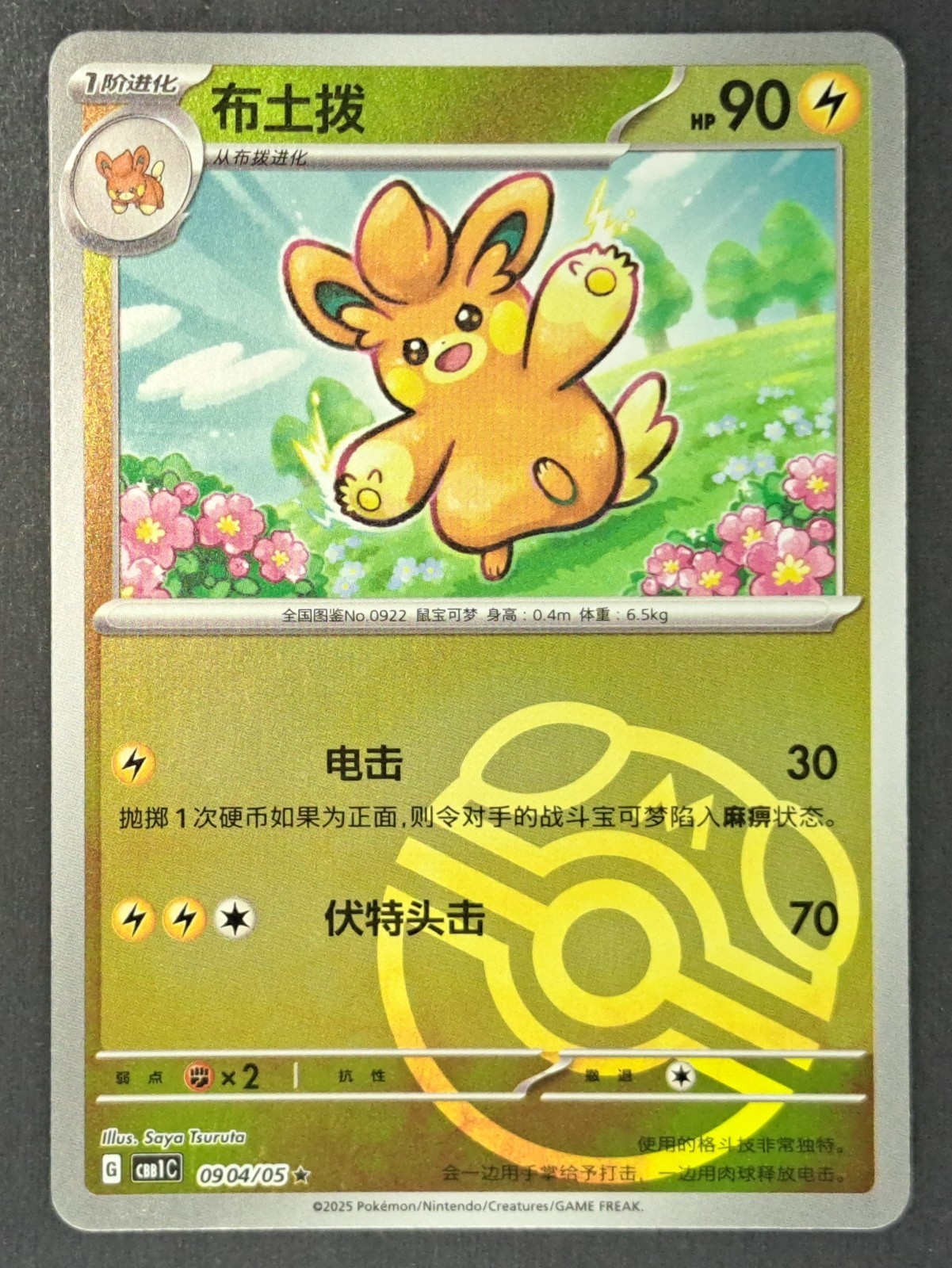 Pawmo Master Ball Holo 0904/05 Pokemon S-Chinese CBB1C Gem Pack Horizon quasi nuovo/come nuovo