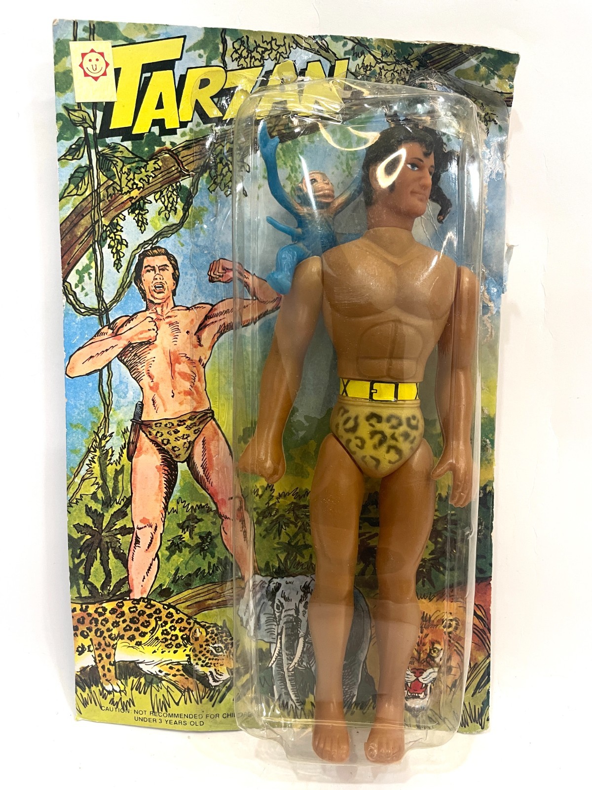 Rara statuina vintage TARZAN Bootleg KO 10” con scimmia