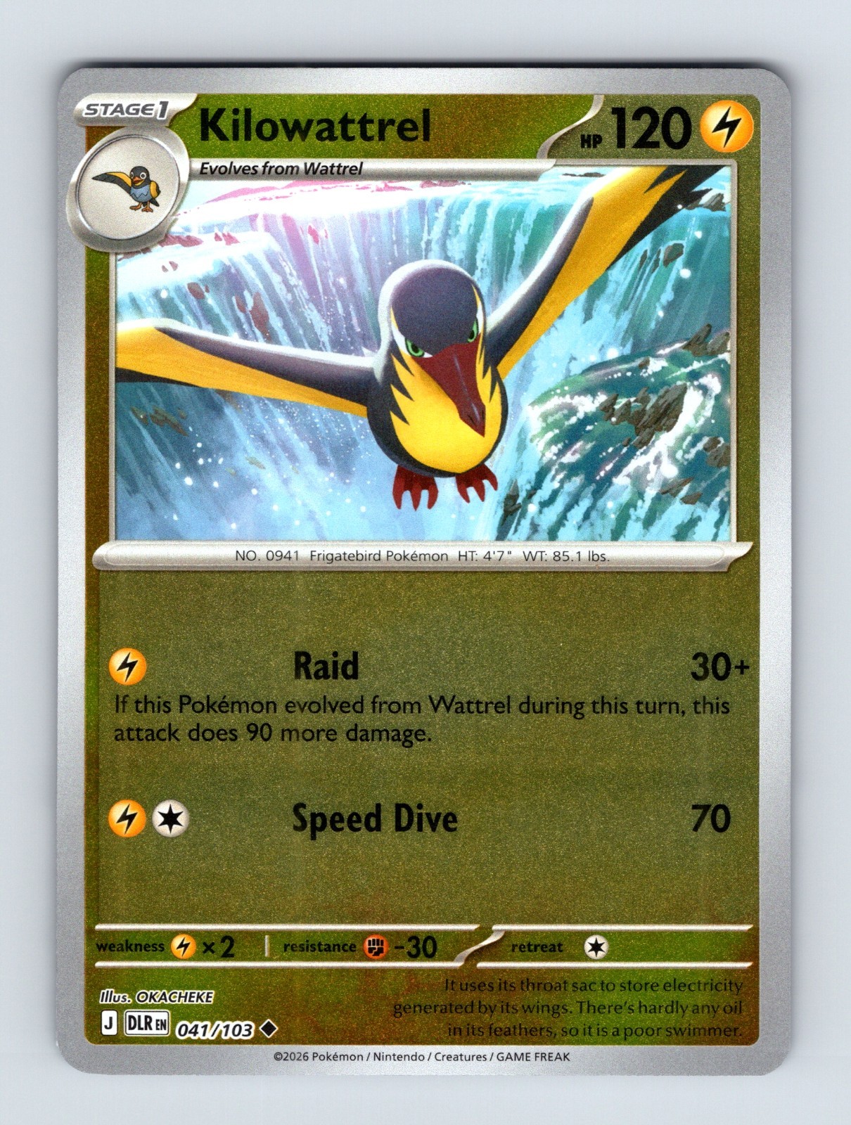 Pokemon TCG - Kilowattrel - 041/103 - [Reverse Holo] ME06: Delta Reign (DLR)