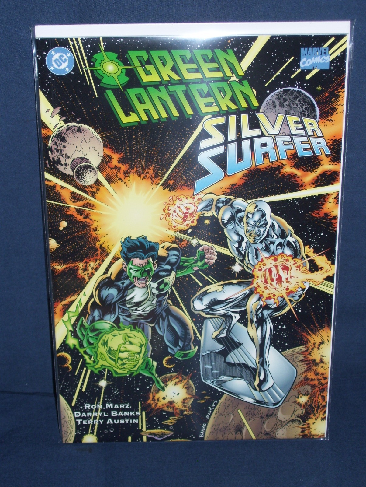 Lanterna Verde/Silver Surfer Marvel & DC Comics 1995 con borsa e tavola