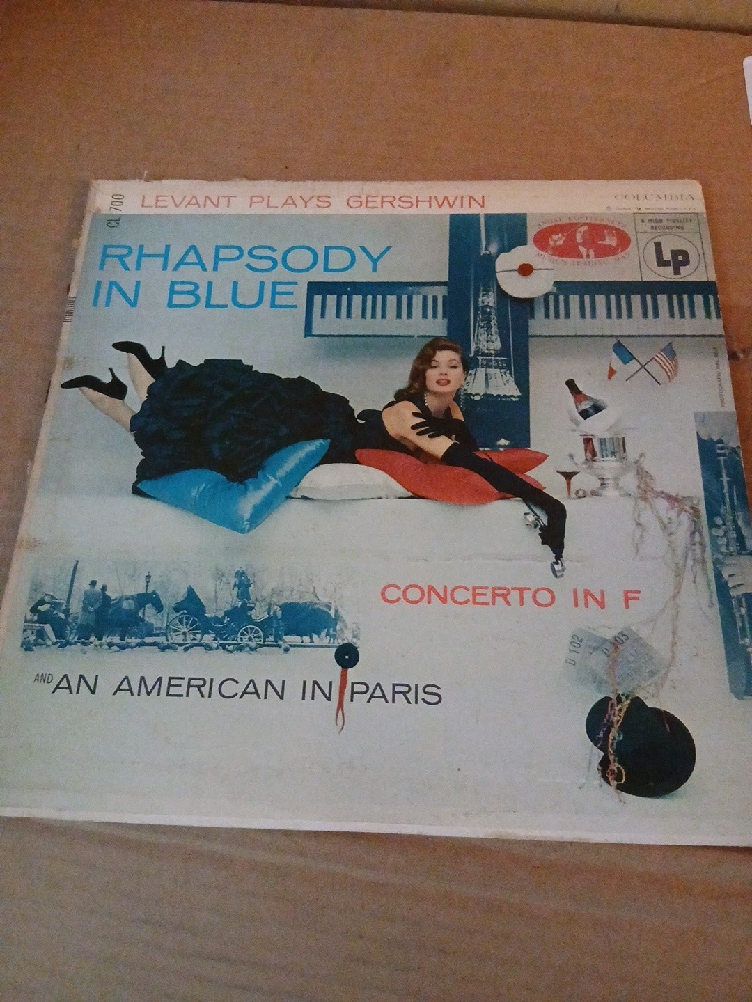 Levant Plays Gershwin Rhapsody in Blue Concerto F American in Paris LP VG+ CL700