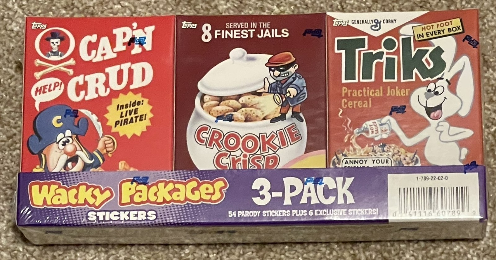 Wacky Packages Mini Cereal Box Parody set 3 confezioni con 54 adesivi Topps 2010 nuovo