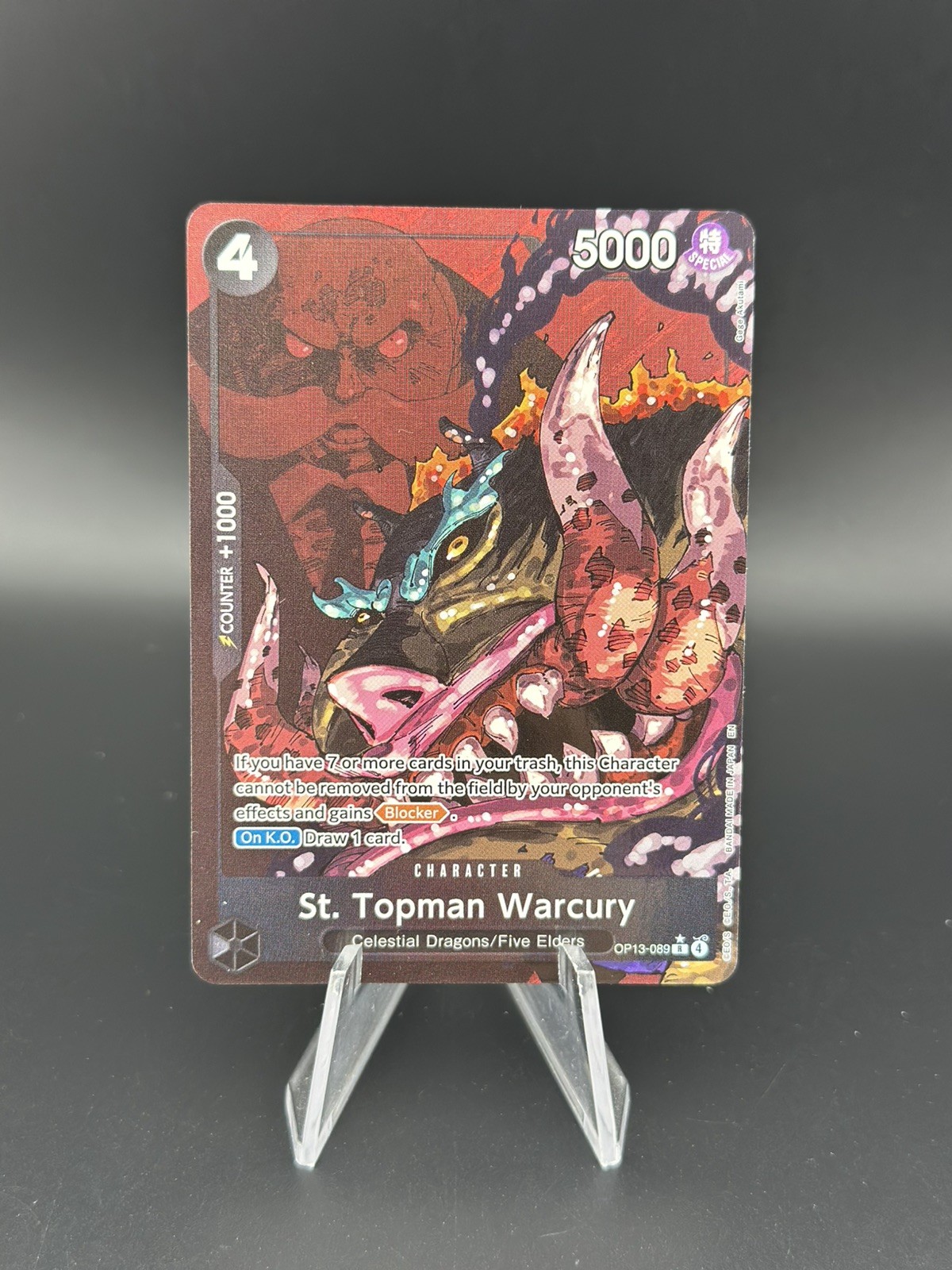 One Piece St. Topman Warcury Alt Art #OP13-089 Foil Carrying On His Will NM Card