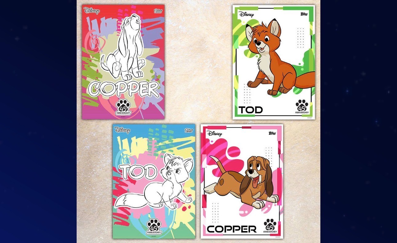 FOX AND HOUND 45TH ANNIVERSARY SR/R/UC 36 CARD SET +5 AWARD TOPPS DISNEY COLLECT