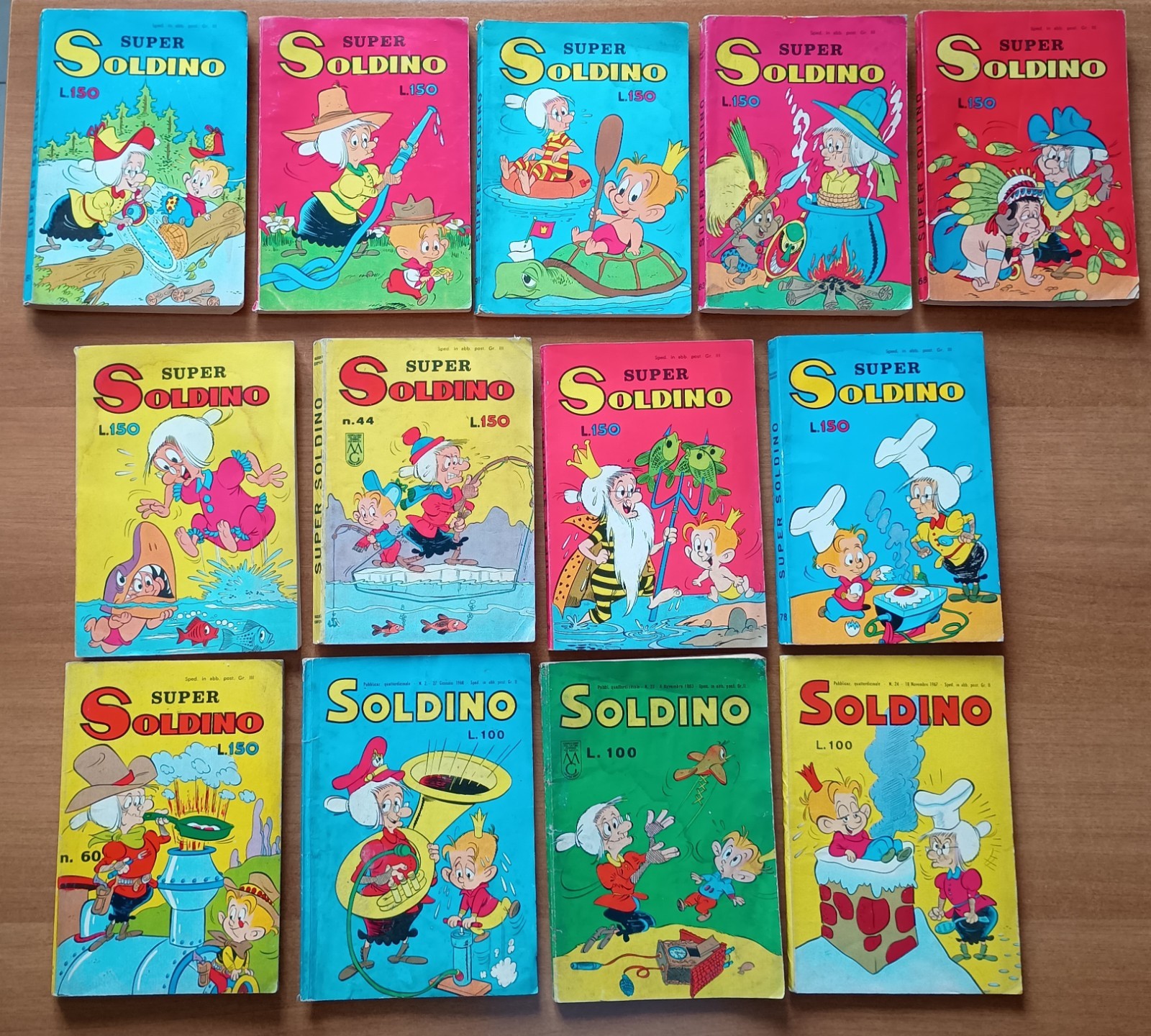 SUPER SOLDINO E SOLDINO LOTTO DI 13 FUMETTI COMPLETI ANNO 1963/68  ED. BIANCONI