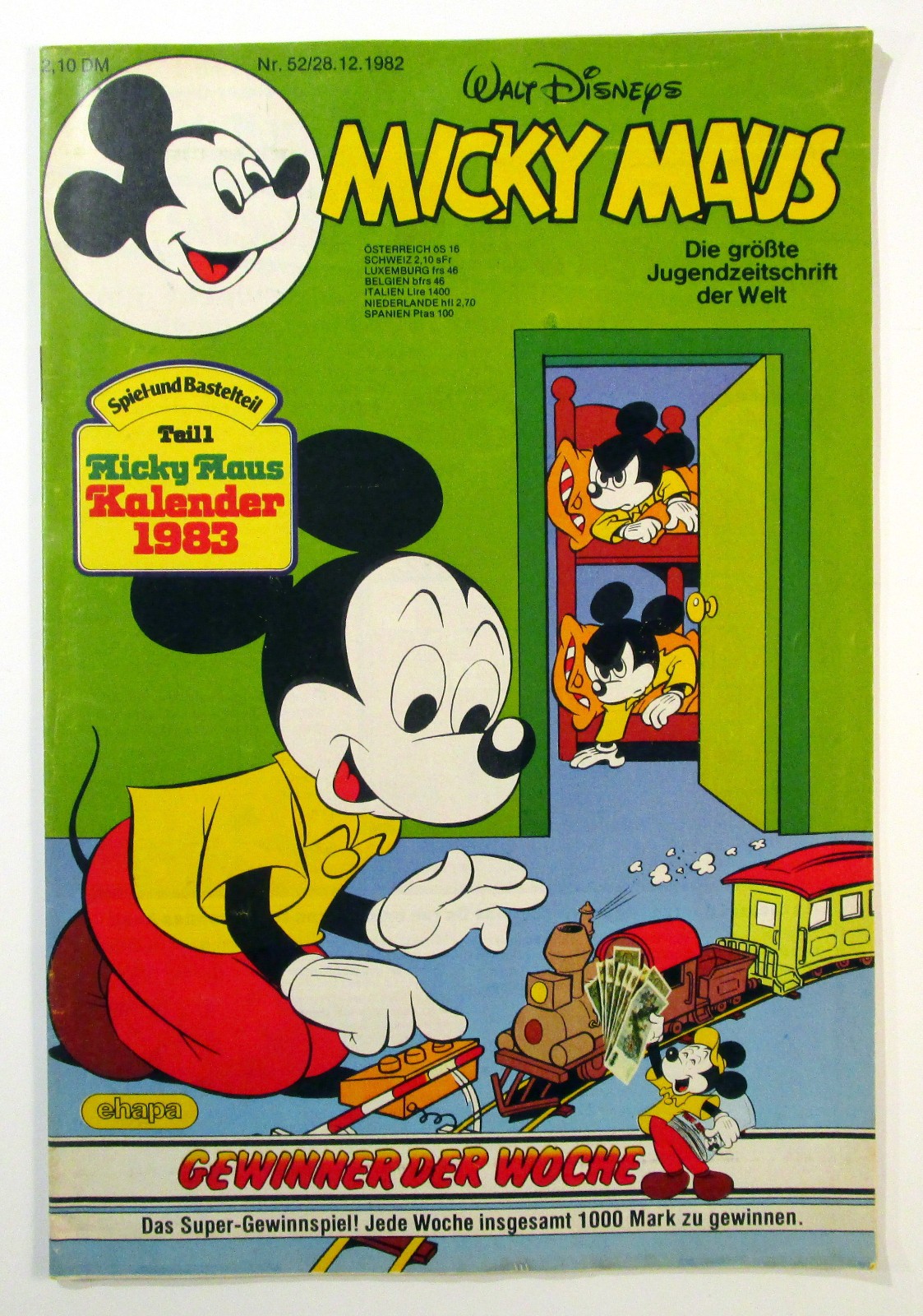 Topolino 1982 fascicolo #52 del 28 dicembre 1982 con supplemento + frammento Ehapa Editore