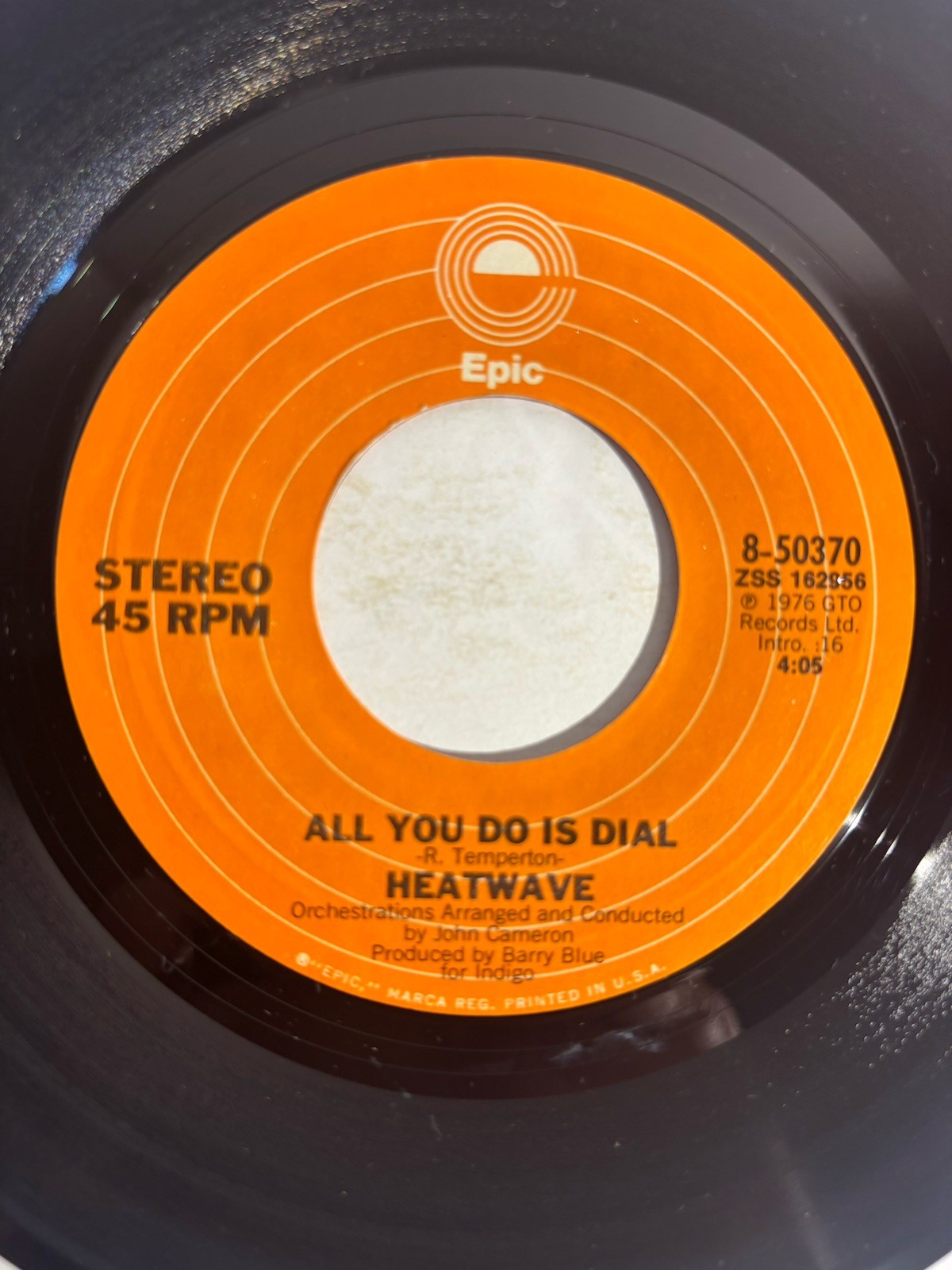 Heatwave ~ Boogie Nights / All You Do Is Dial ~ Epic 45 RPM Record VG+