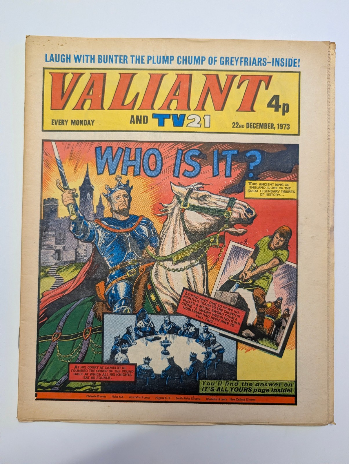 Valiant and TV21 Comic 22nd December 1973, Fleetway Publications.
