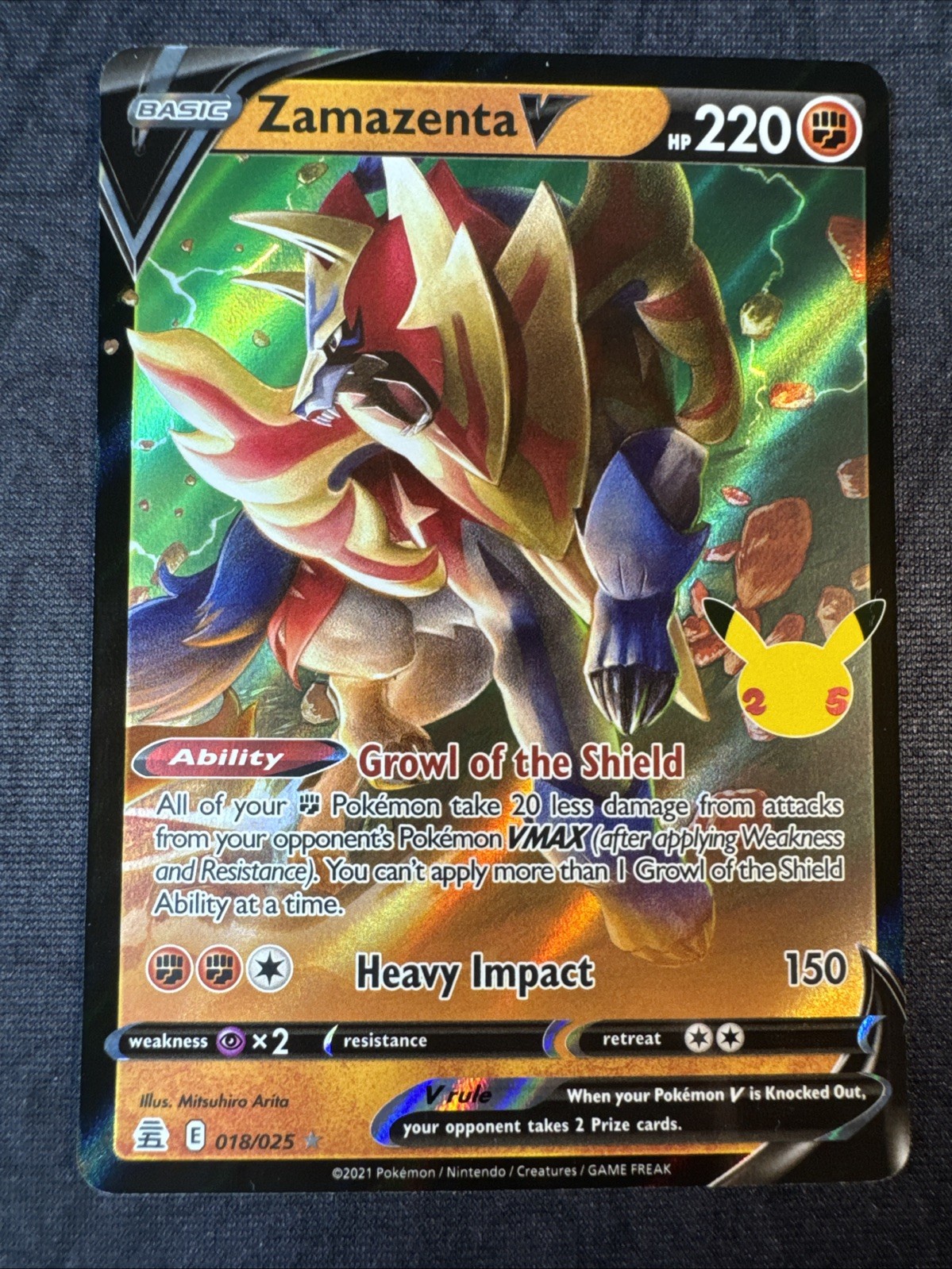 Zamazenta V 018/025 Celebrazioni Holo Pokemon