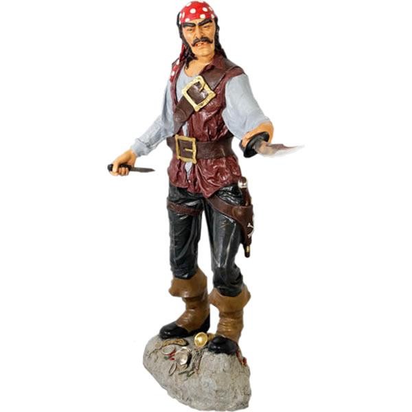 Statua capitano pirata a grandezza naturale 192 cm FRP fatta a mano esposizione negozio figura Giappone