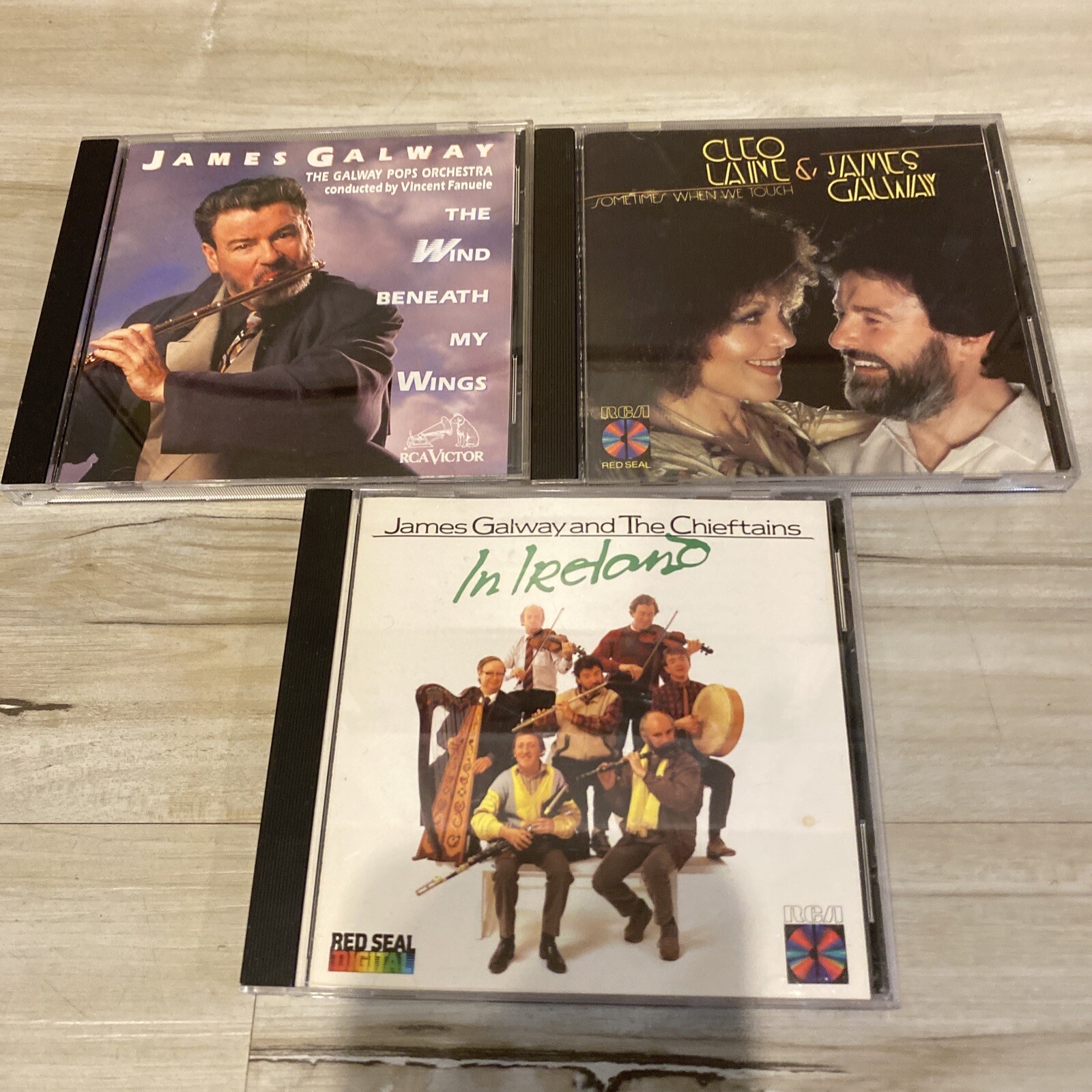 JAMES GALWAY 3 CD LOT WIND BENEATH CHIEFTAINS IRELAND CLEO LAINE WHEN WE TOUCH