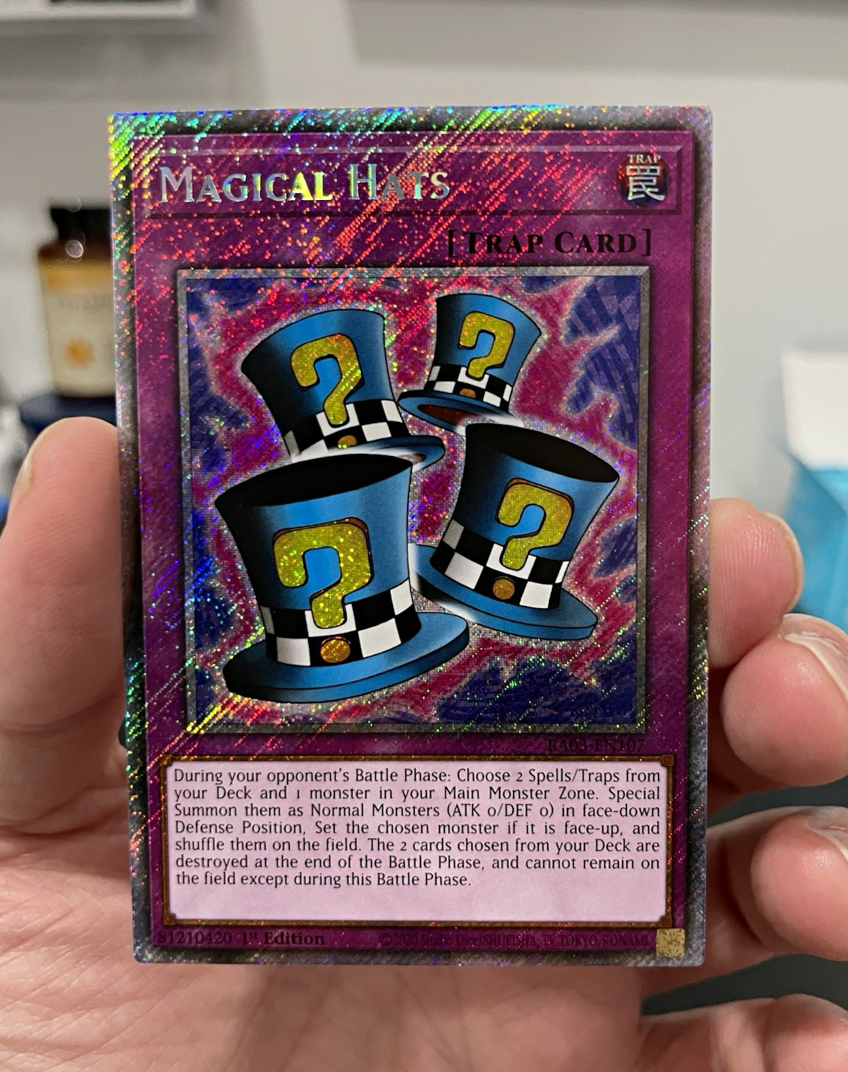 Yu-Gi-Oh! TCG Magical Hats RA03-EN107 Platinum Secret Rare