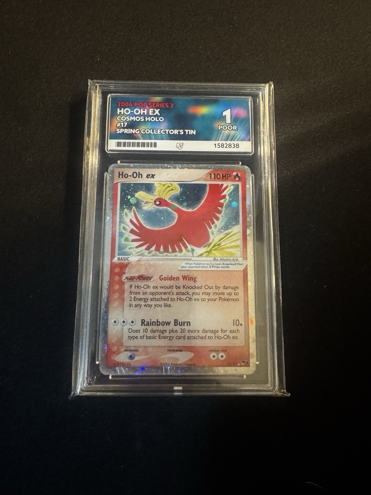 Pokémon TCG Ho-Oh ex #17/17 Pop Series 3 Cosmos Holofoil Rare - ACE 1 