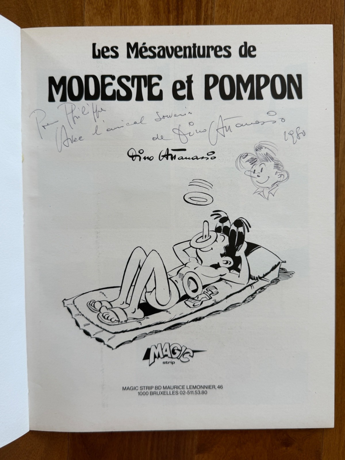 Attanasio modeste et pompon 3 magic strip avec dessin dédicace EO Etat Neuf