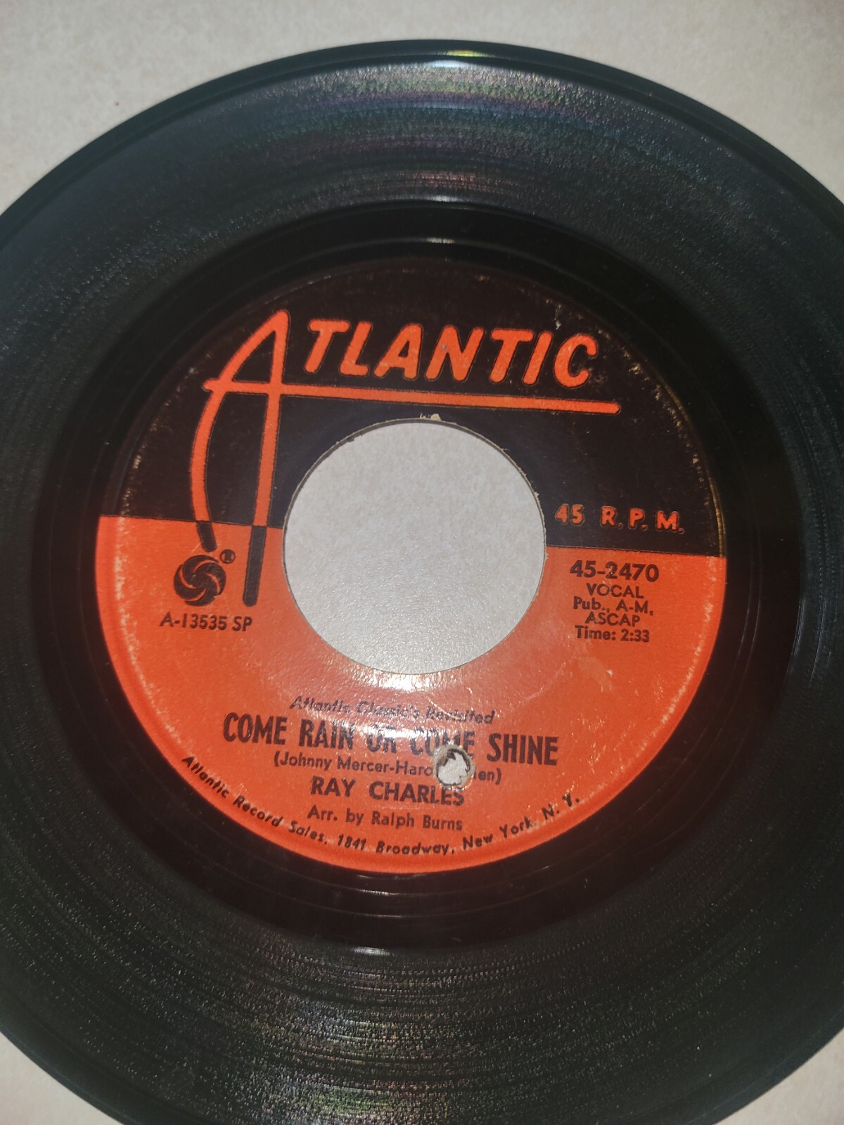 Ray Charles, Tell Me You'll Wait For Me, 45 Vinyl Music Record