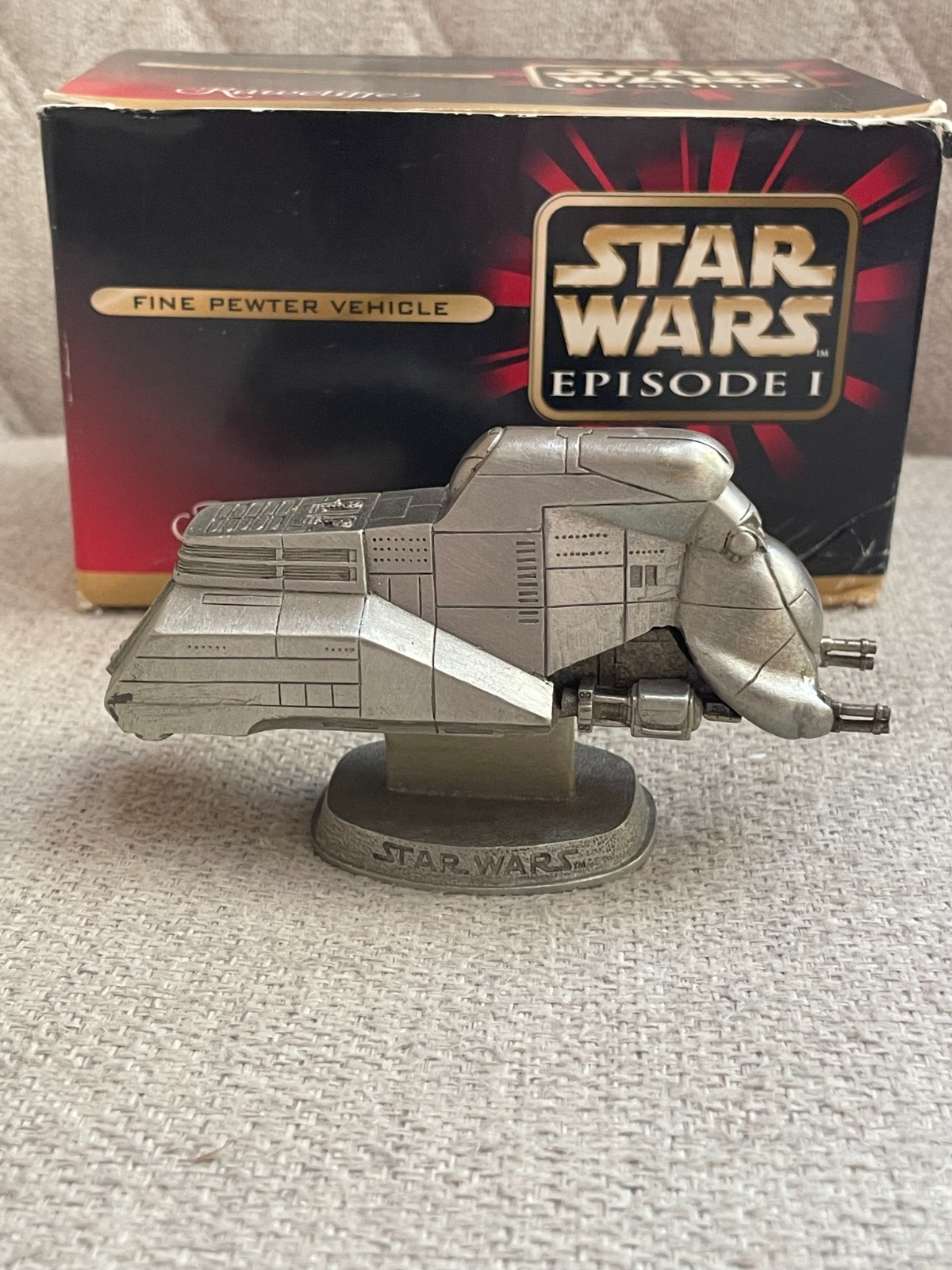 STAR WARS RAWCLIFFE FINE PELTRO VEICOLO FEDERAZIONE GRANDE FIGURA DA TRASPORTO IN SCATOLA