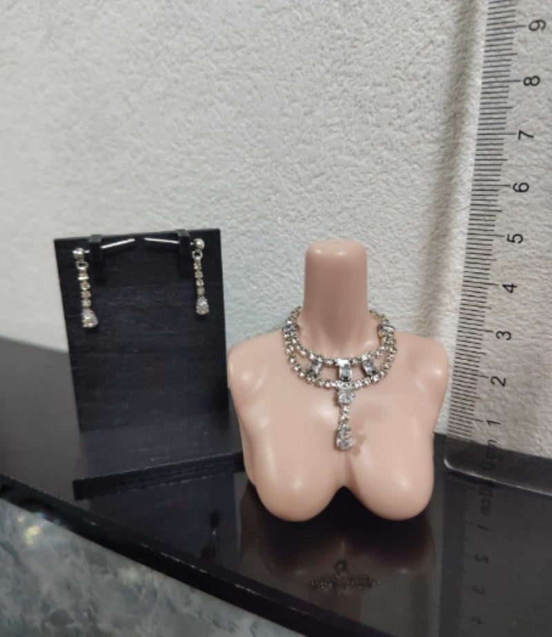 Collana donna diamantata scala 1/6 modello gioiello per corpo action figure 12"