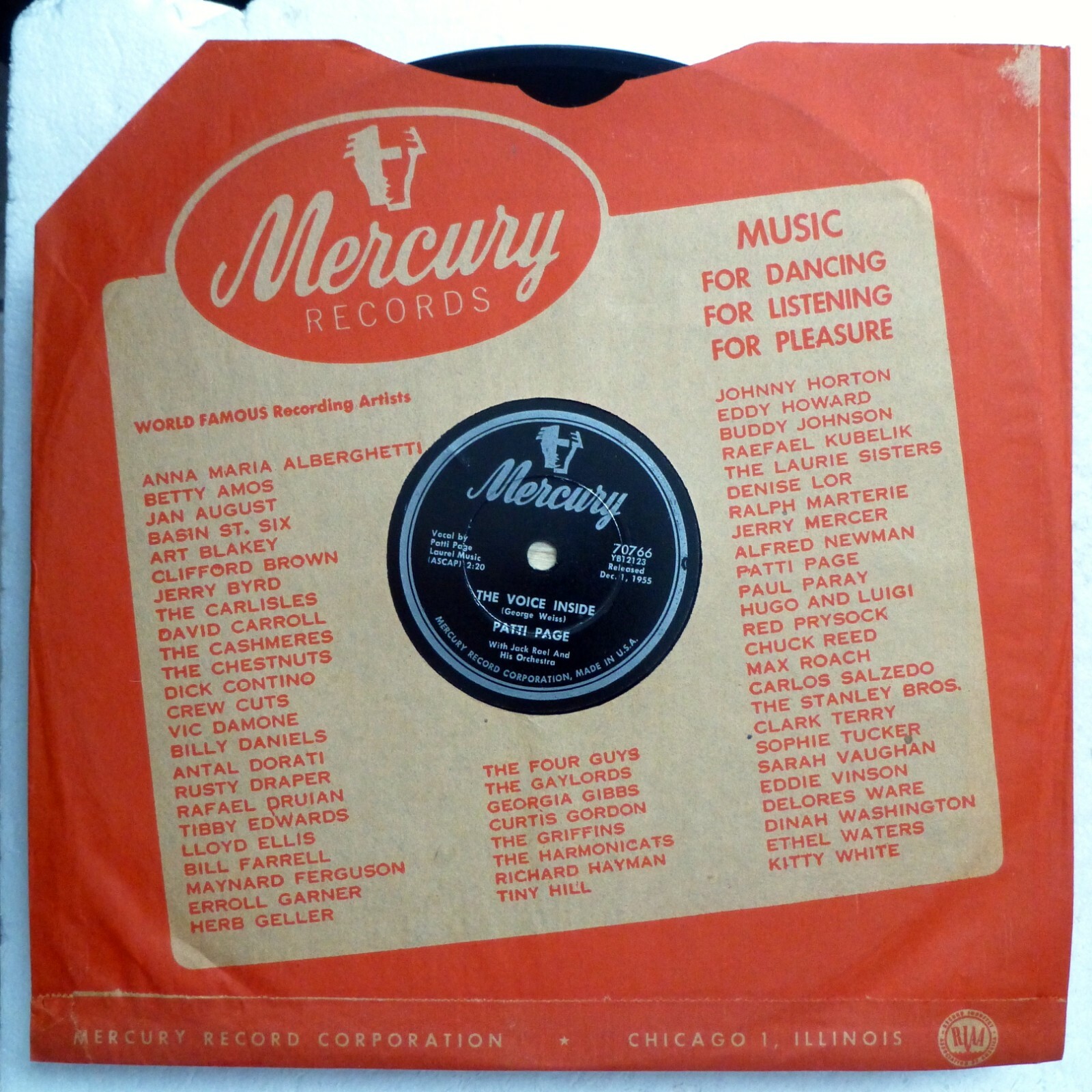 Patti Page 78 RPM Single Mercury MINT MINUS MT G 78 The Voice Inside