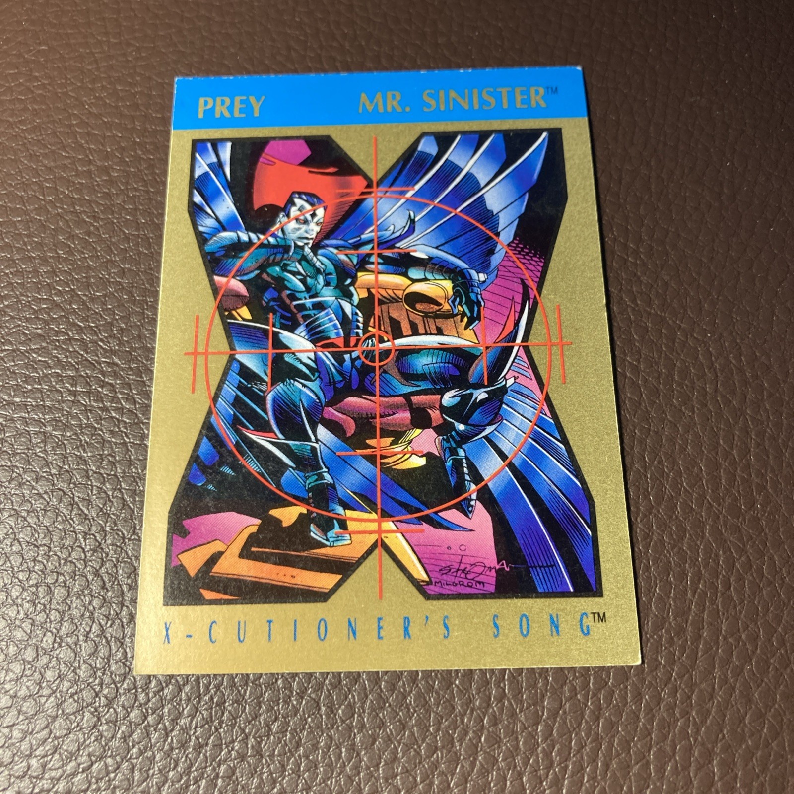 1992 Skybox Marvel Card Mr. Sinister X-Cutioner's Song Stryfe's File Promo Usato