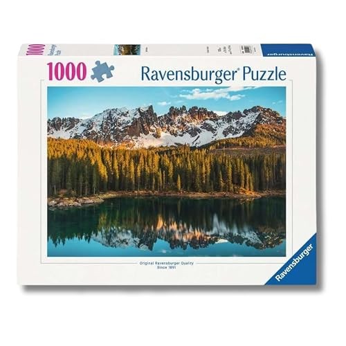 Ravensburger - Puzzle 1000 Pezzi Lago Di Carezza, Italia, Adulti 70x50cm