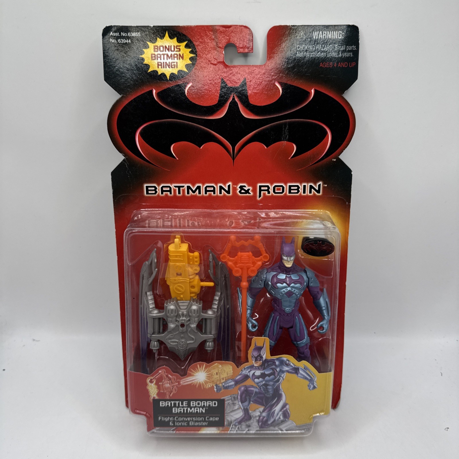 Batman & Robin Battle Board Batman Figure Bonus Batman Ring Kenner