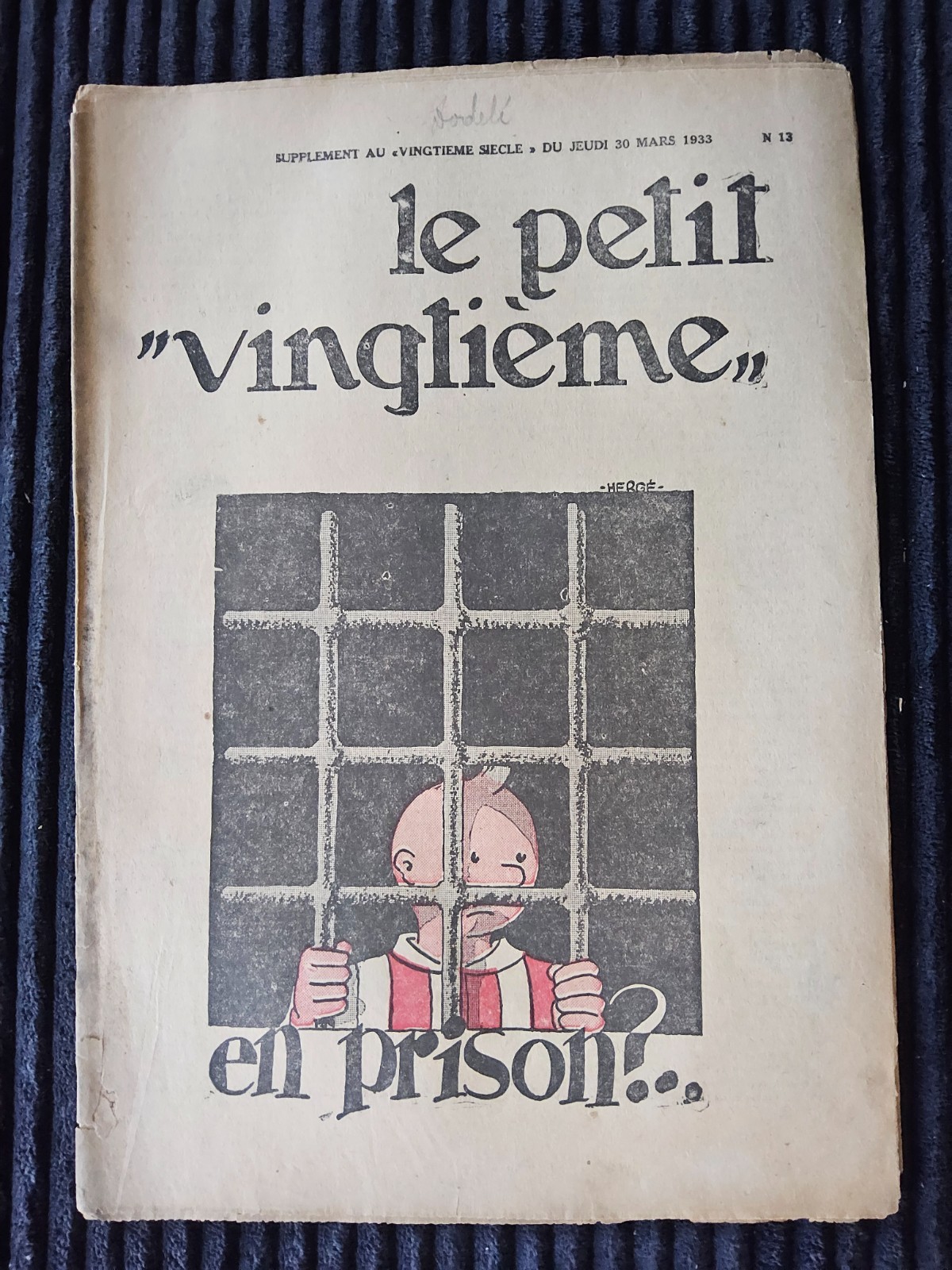 Tintin - Petit Vingtième - Numéro 13 de 1933