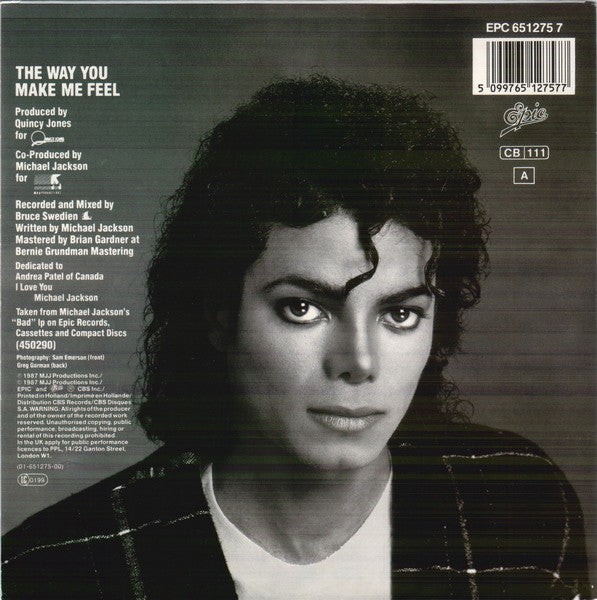 Michael Jackson - Way You Make Me Feel - Used Vinyl Record 7 - G6244z