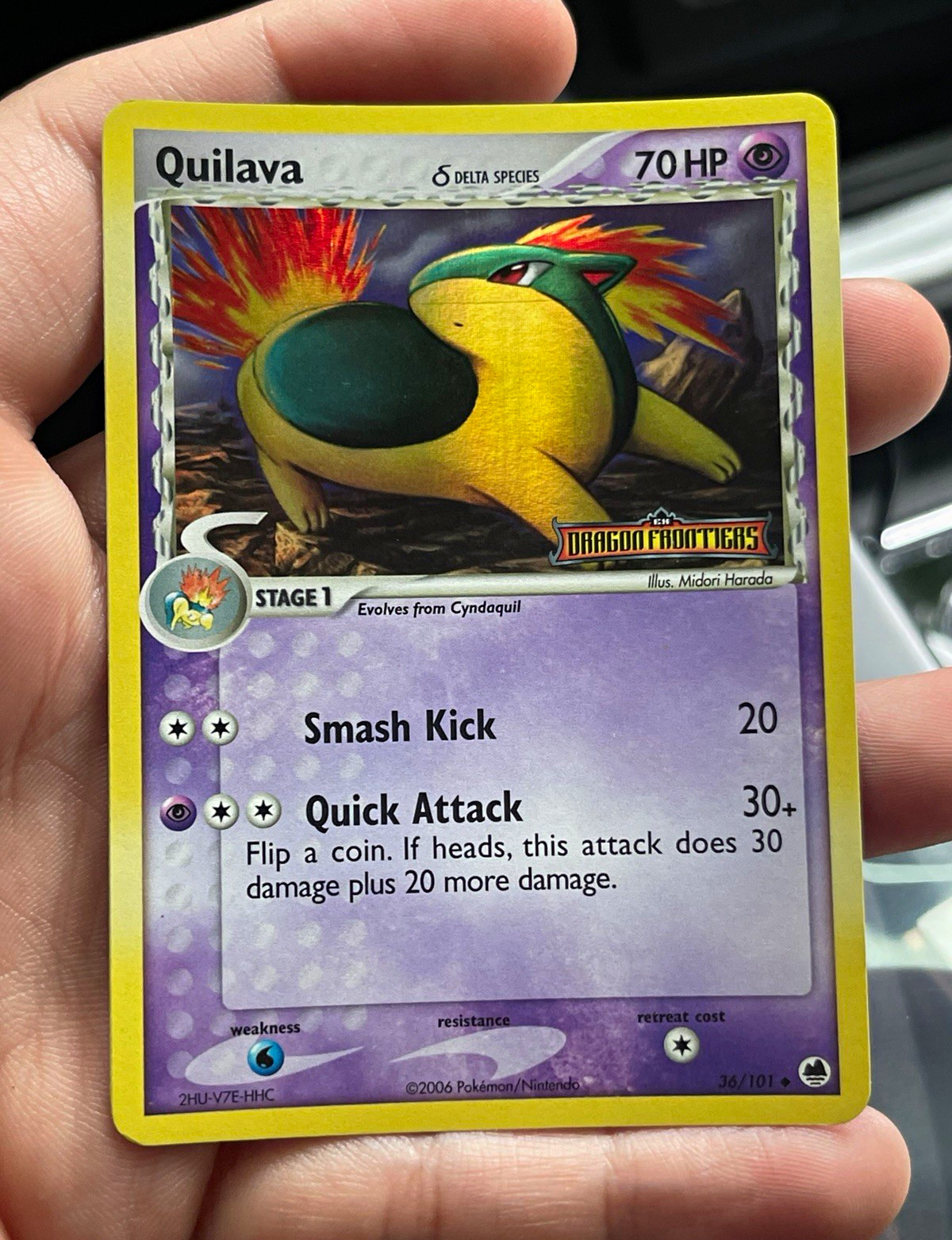 Quilava (Delta Species) Reverse Holo Non Comune EX Dragon Frontiers 36/101 quasi nuovo