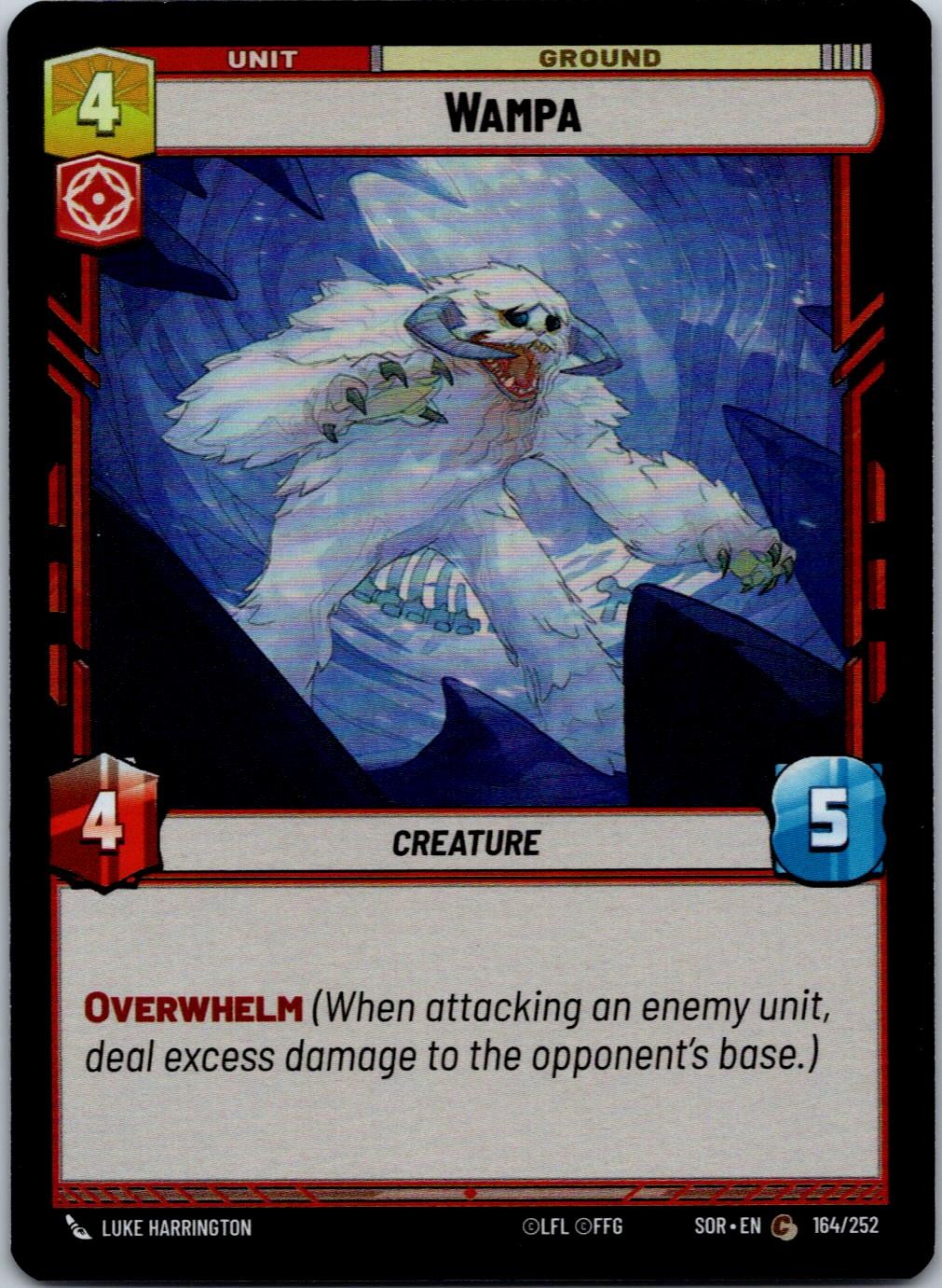Wampa 164/252 Common Spark of Rebellion Star Wars Unlimited Foil Near Mint