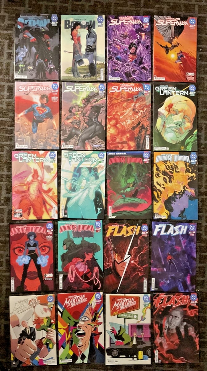 Absolute 20 issue lot Batman WW Flash Green Lantern Martian Manhunter Superman