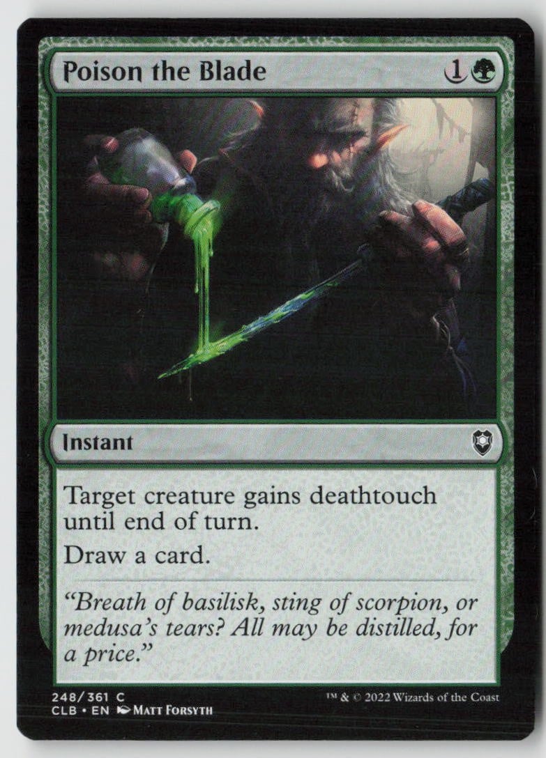 POISON THE BLADE 248 COMMANDER LEGENDS:  BALDUR'S GATE MAGIC:   MATT FORSYTH
