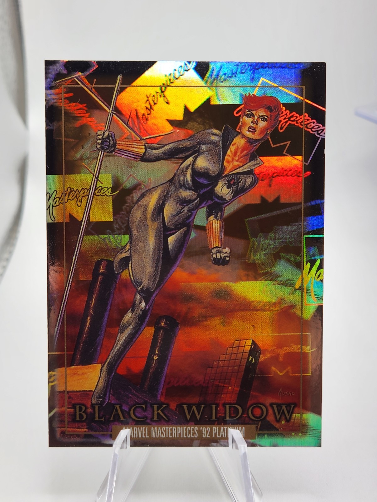2024 Marvel Masterpieces '92 Platinum Black Widow #3 Holofoil