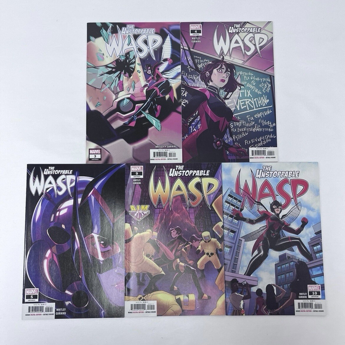 The Unstoppable Wasp lotto di 5 fumetti Marvel (2019) narrativa eroe americano 3-5,9-10