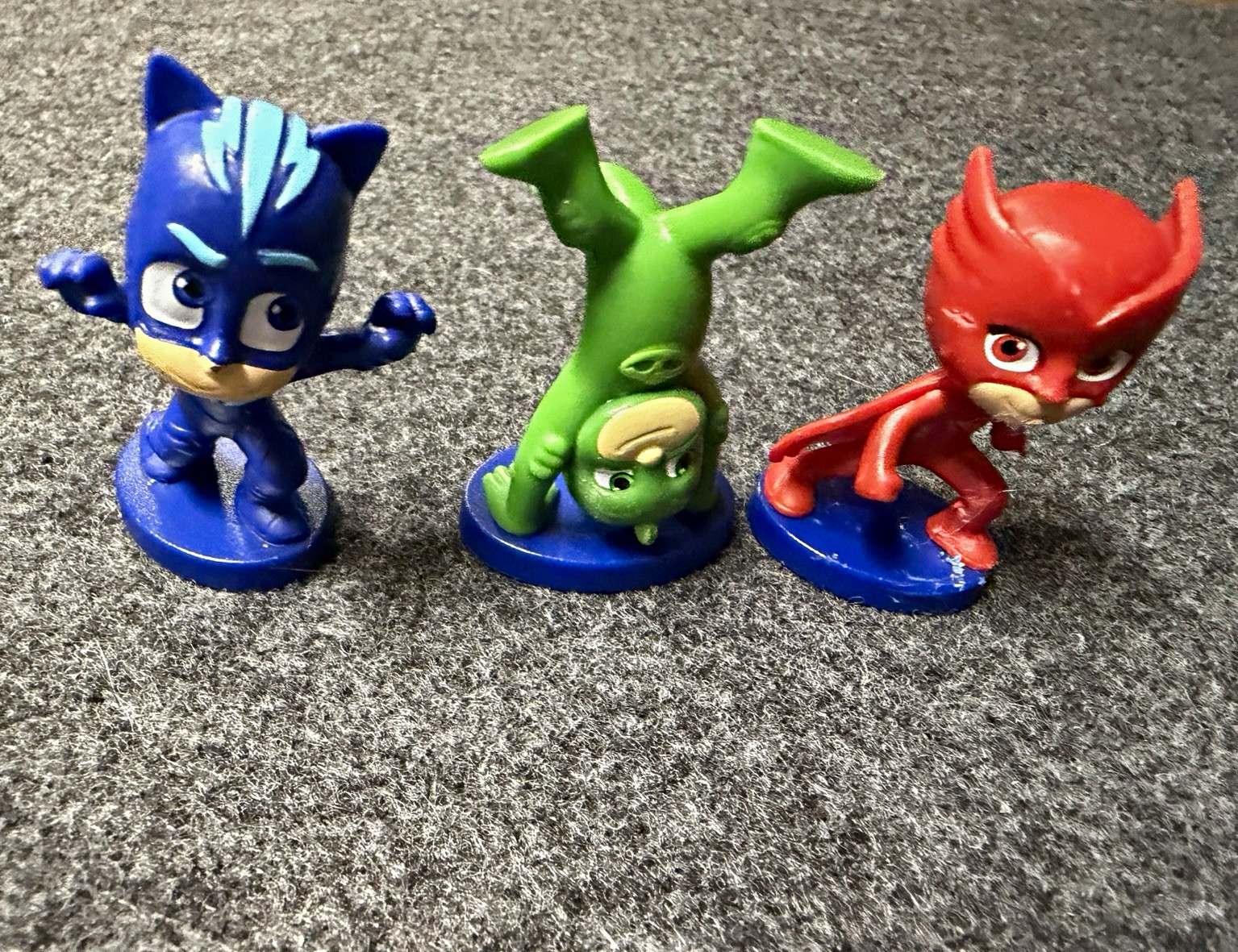 PJ Masks Figure Catboy Gekko Owlette Set 3 Pezzi Greenbrier 2023 con Basi