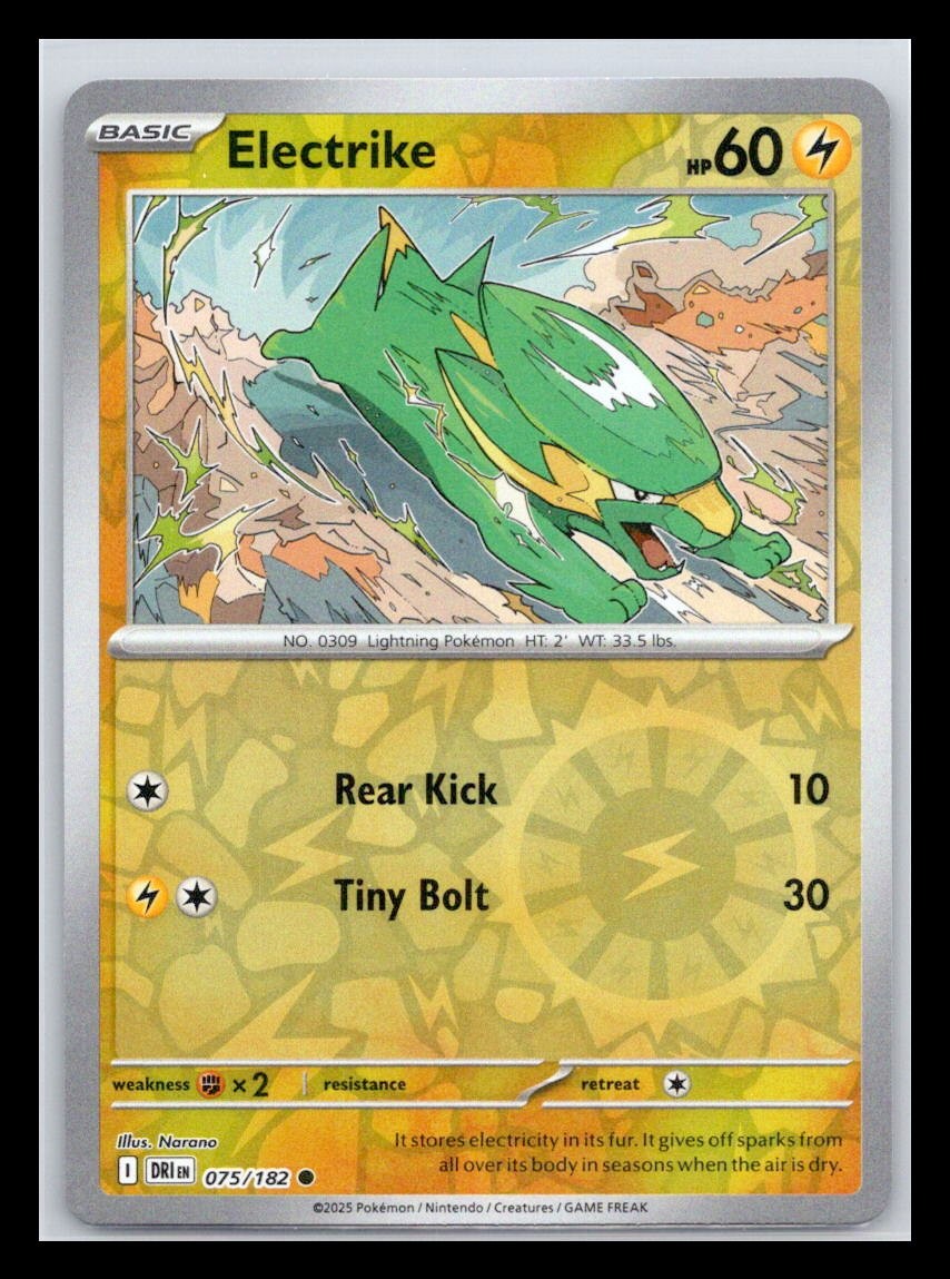 SV10: Destined Rivals #075/182 Electrike Reverse Holo Near Mint or Better