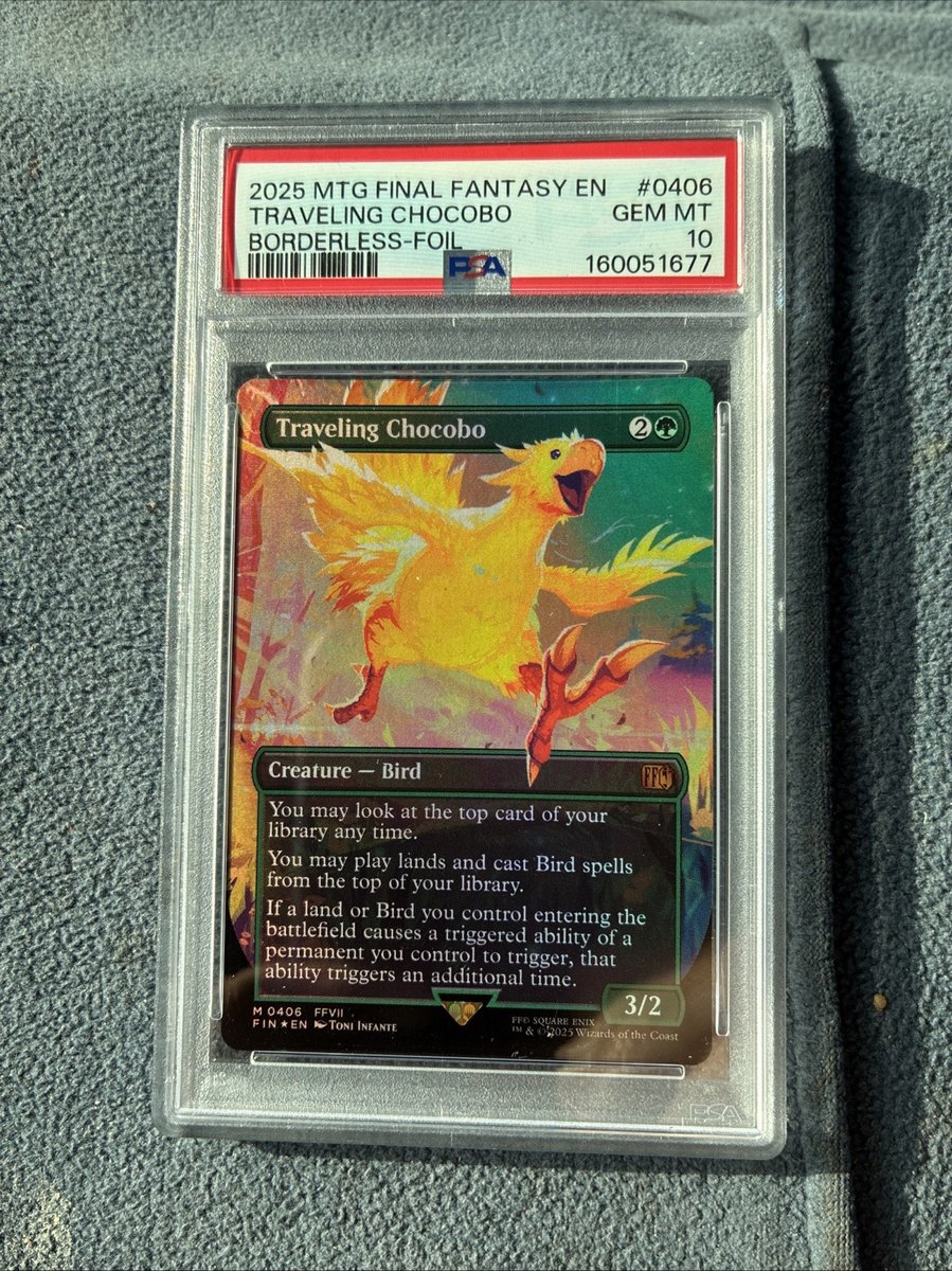 MTG - Chocobo da viaggio (senza confini) Final Fantasy (foil) Mythic #0406 PSA 10🔥