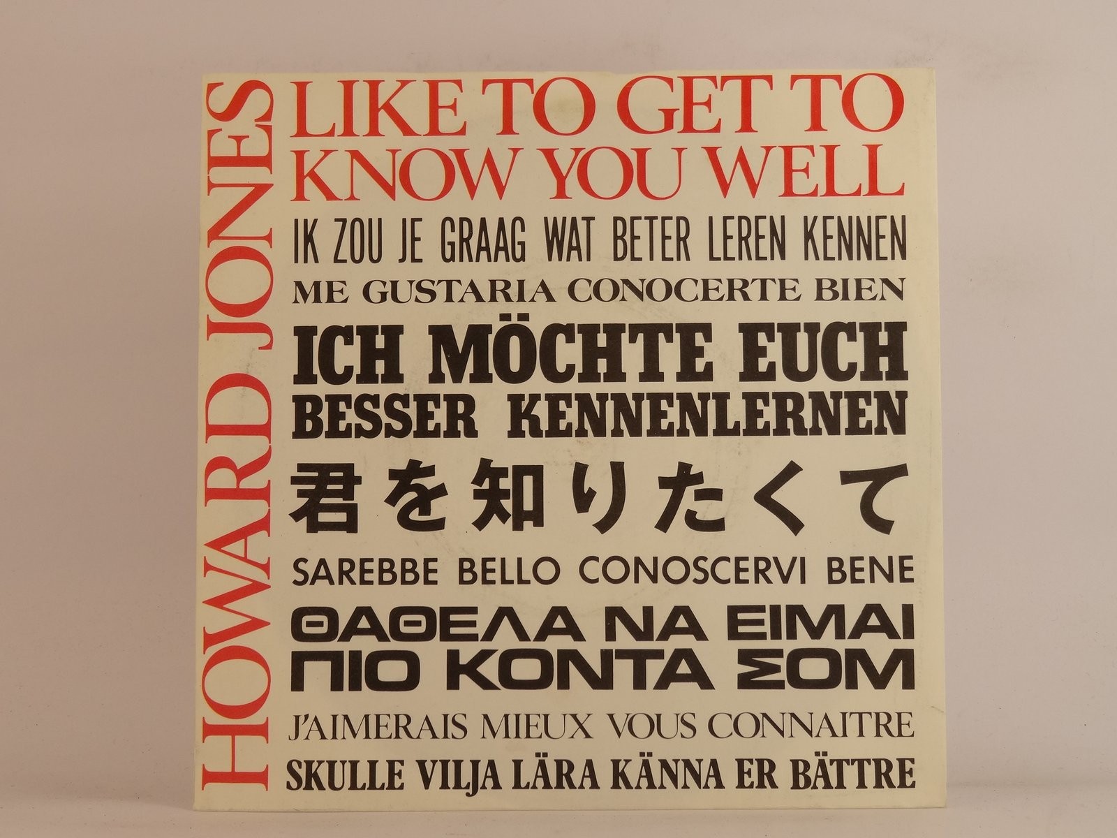 HOWARD JONES LIKE TO GET TO KNOW YOU WELL (110) 2 Track 7" Single plus Picture S