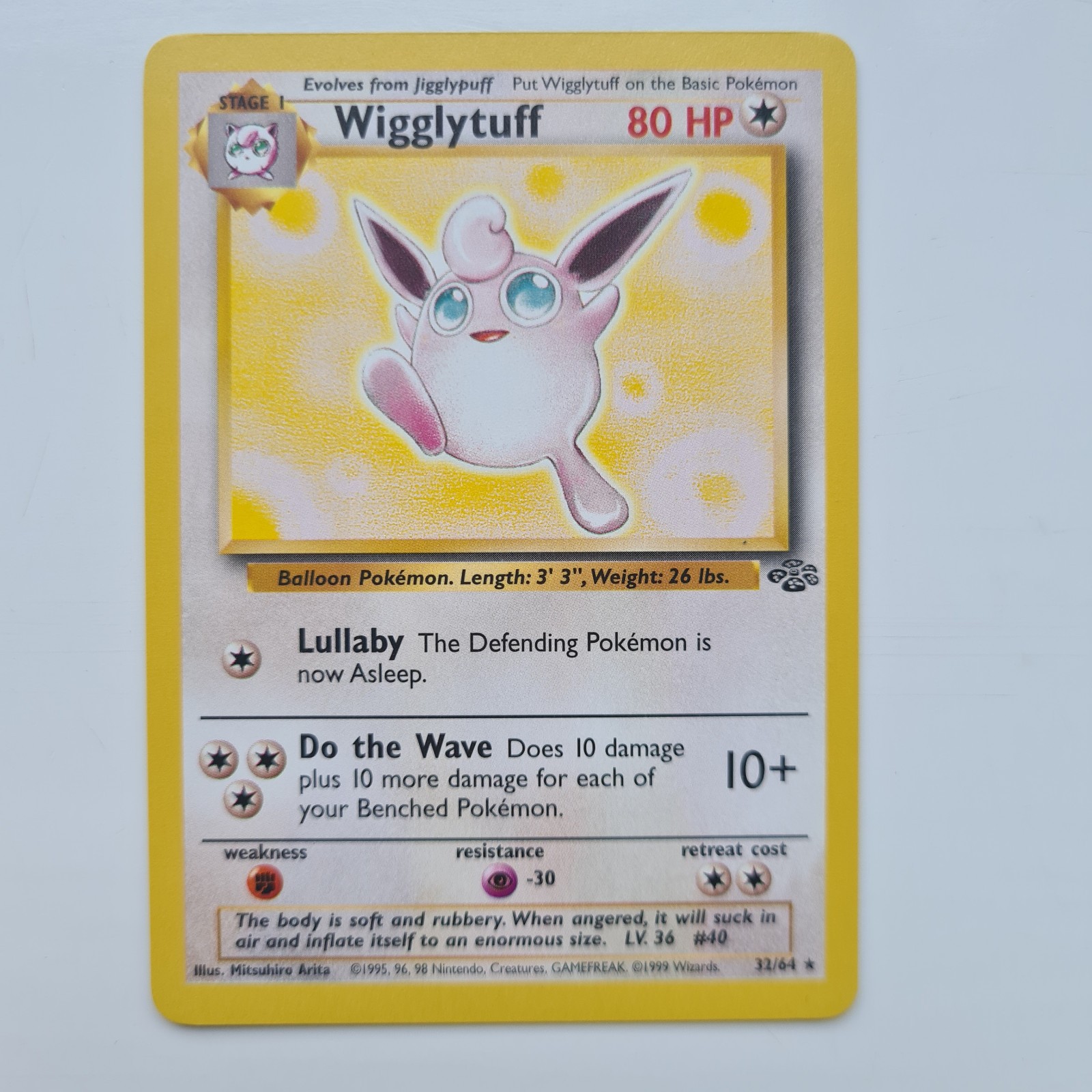 Wigglytuff 32/64 Rare Jungle Pokemon Card WOTC 1999 NM