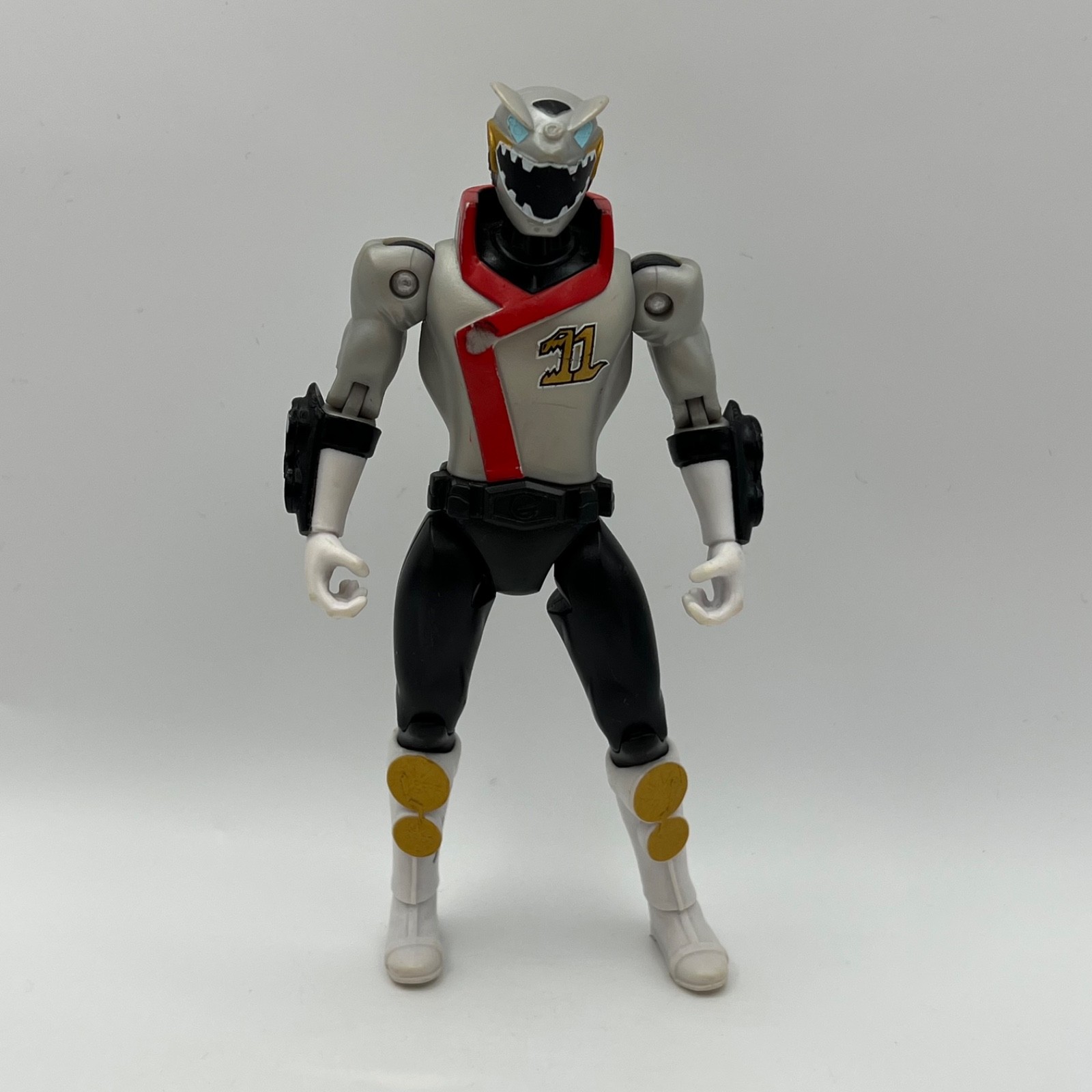 Power Rangers RPM T-Rex Ranger Action Figure Giocattolo Esclusivo Bandai Silver 5" B4
