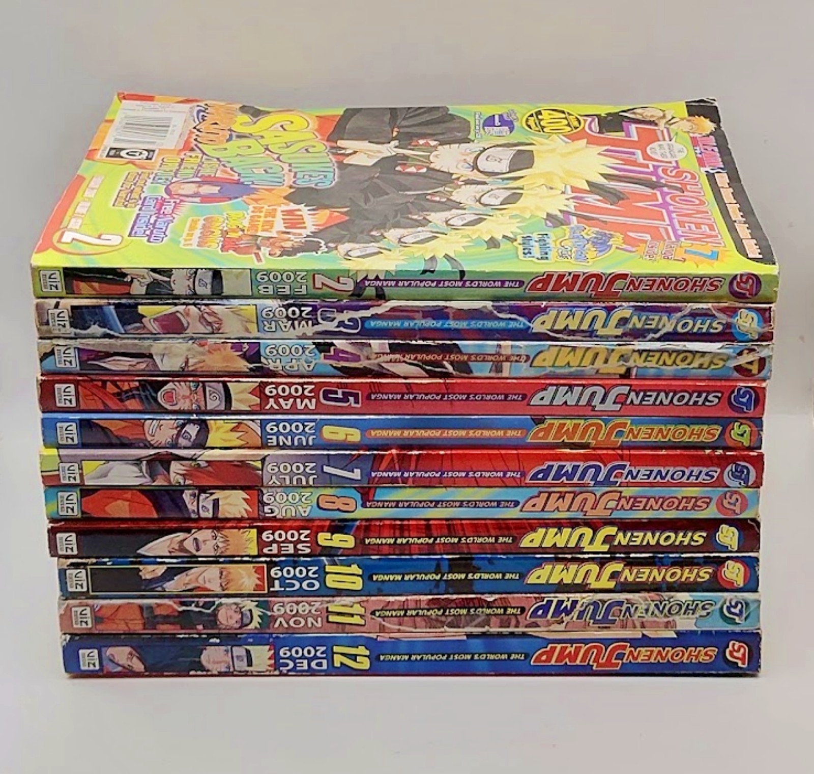 Lotto riviste manga Shonen Jump numeri 2009 2-12 - senza carte