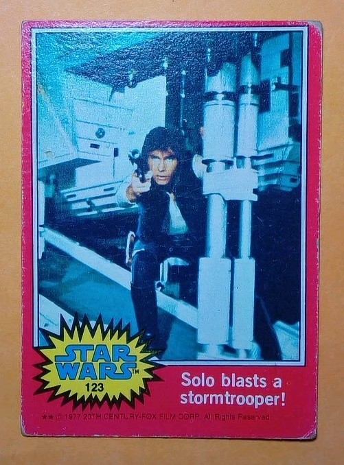 1977 Topps Star Wars - #123 Solo fa esplodere uno stormtrooper!
