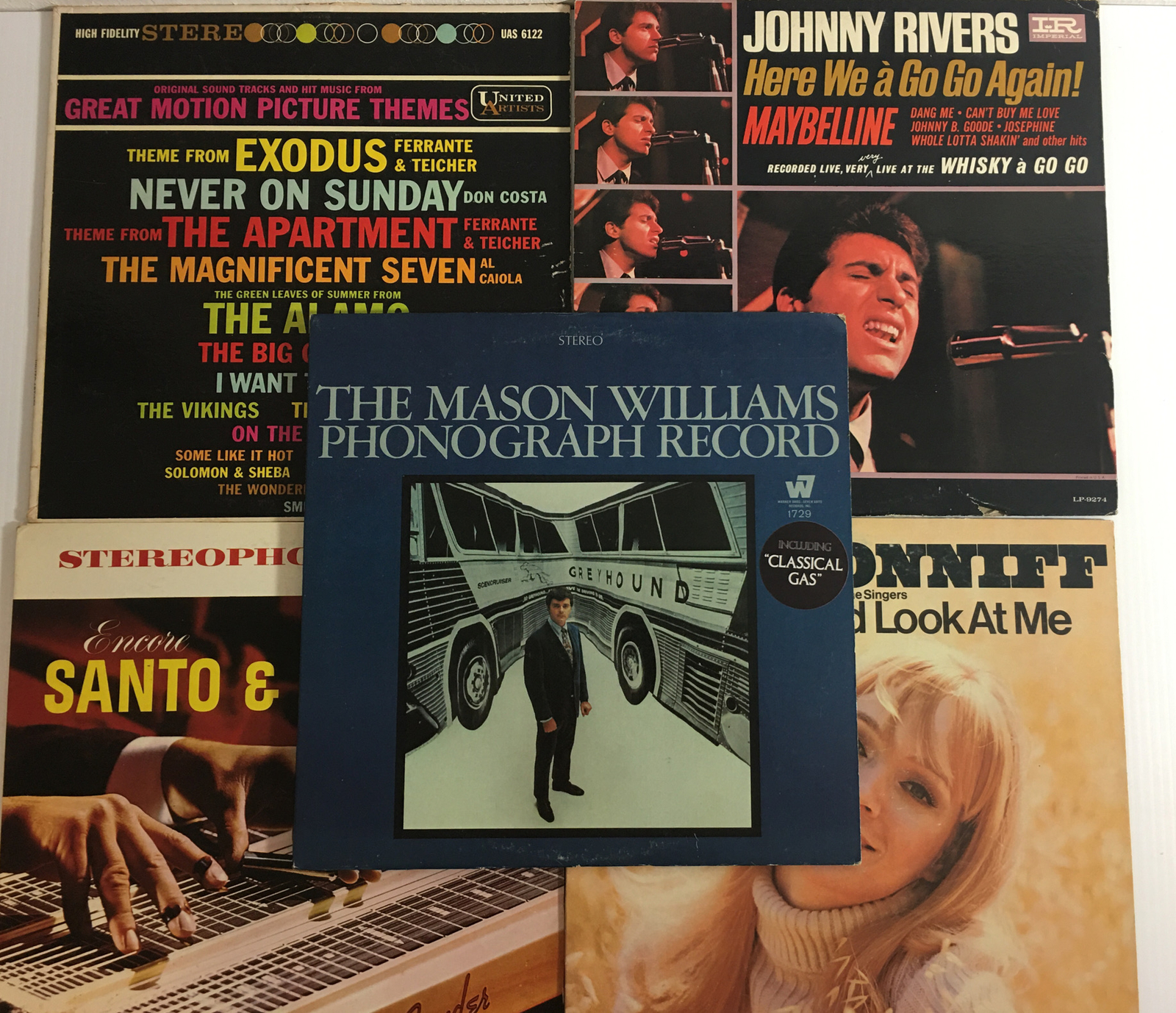 Vintage 60s Vinyl Record LP Lot Mason Williams Movie Themes Rivers Santo Coniff