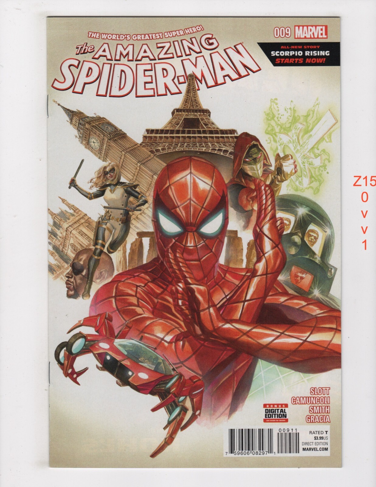 Amazing Spider-Man #9 Alex Ross variante ottime condizioni 2015 Marvel z1501