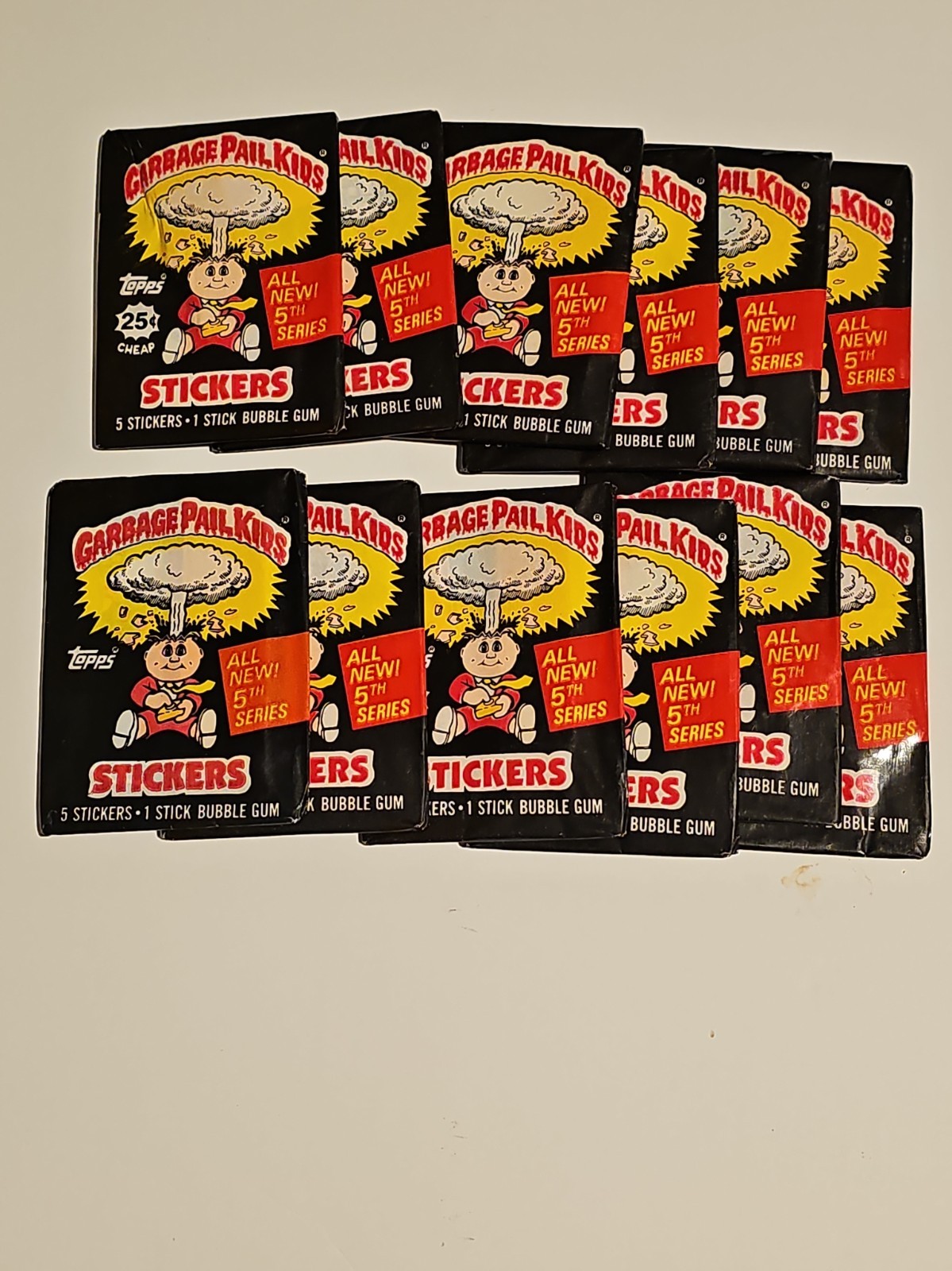 Lotto 12 confezioni cera OS5 vintage 1986 Topps Garbage Pail Kids serie 5 sigillate