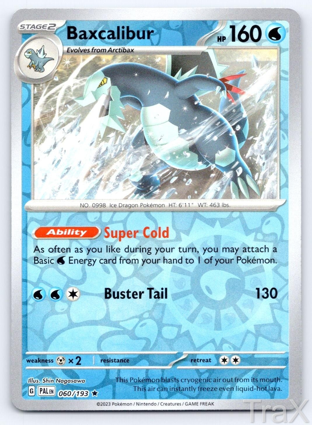 Baxcalibur 060/193 Reverse Holo Paldea Pokemon Evoluto LP Raro