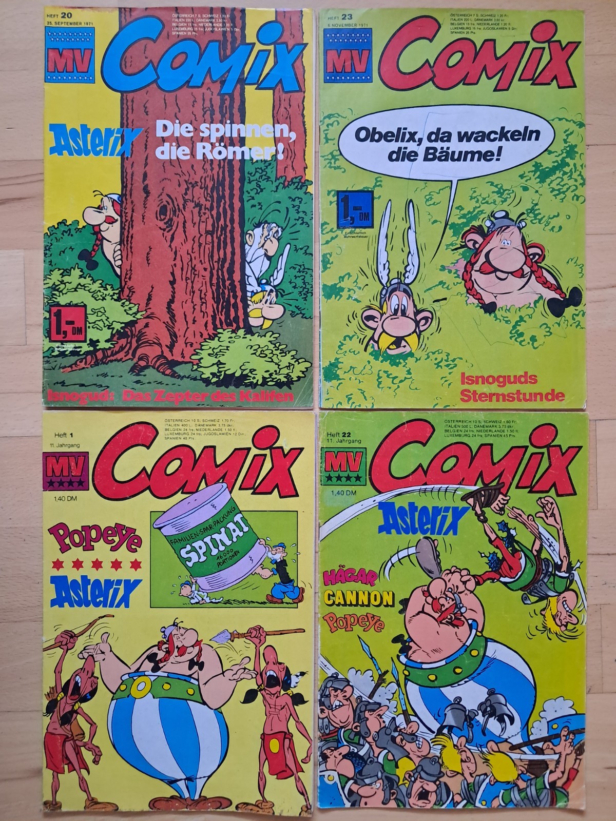 MV Comix - Raccolta 4 fumetti 1971+76 con Asterix, Superman, freccia verde...