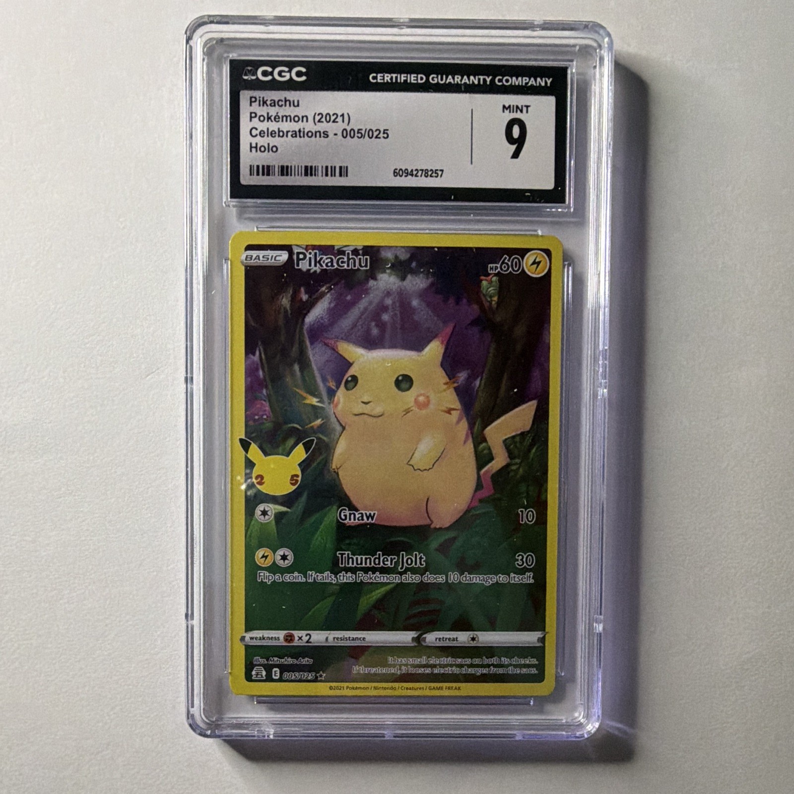 CGC 9 Pokémon TCG Pikachu Celebrations 005/025 Holo - English 2021 Graded