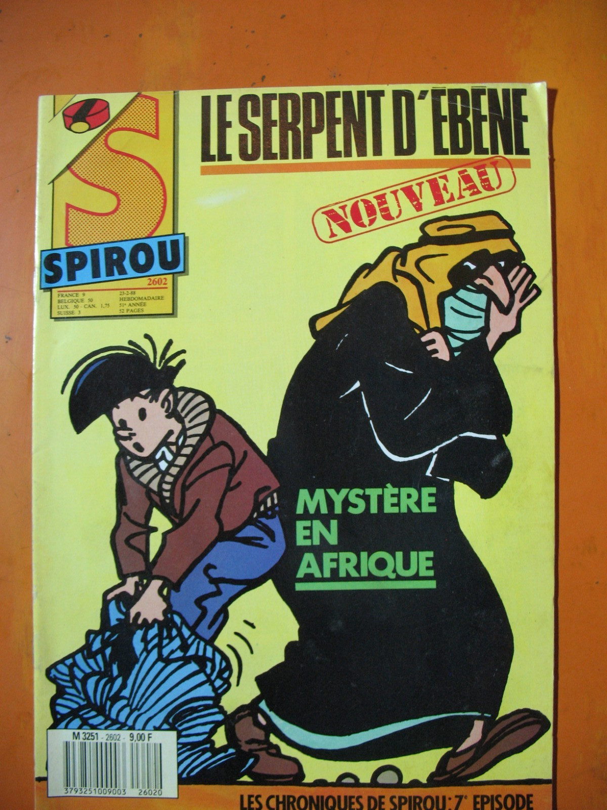 SPIROU Magazine N° 2602 du 23/02/1988- Le serpent d'ébéne: Mystère en Afrique